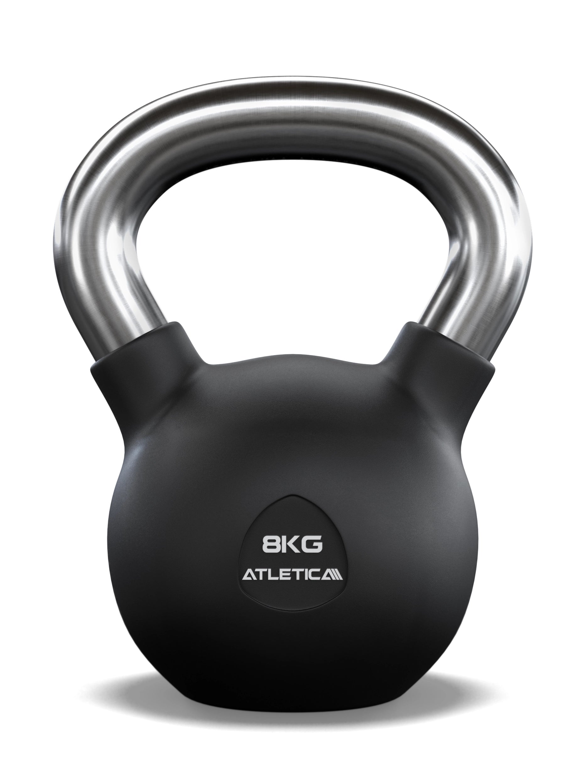 Gummierte Kugelhantel mit mattem Chromgriff | Hochwertige Stahllegierung | Studioqualität I Dezentes Logo | Funktionelles Ganzkörpertraining