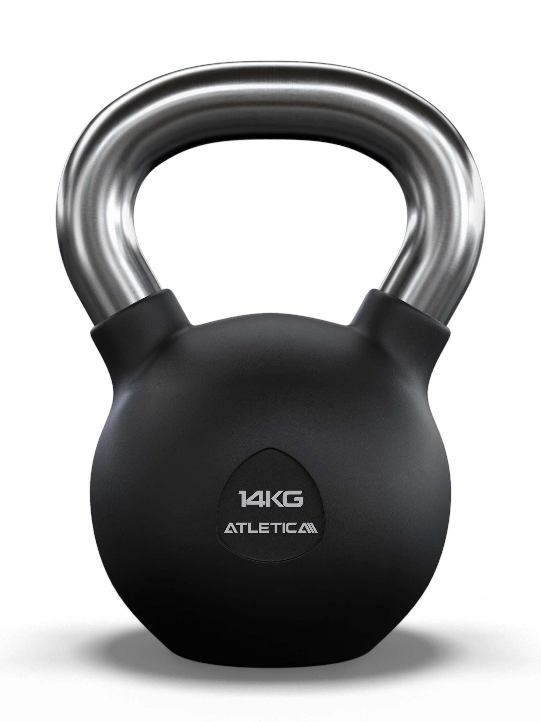 Gummierte Kugelhantel mit mattem Chromgriff | Hochwertige Stahllegierung | Studioqualität I Dezentes Logo | Funktionelles Ganzkörpertraining