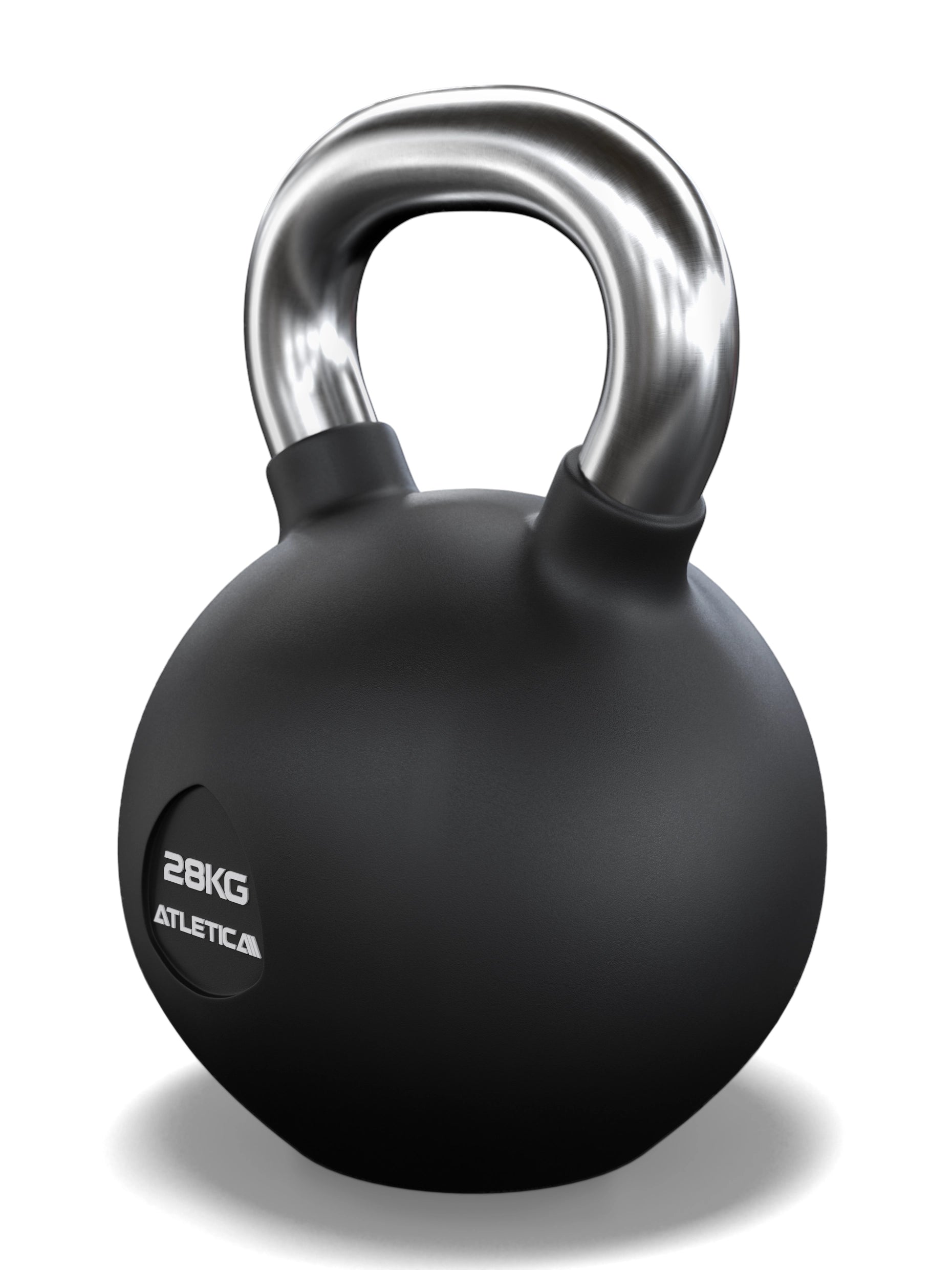 Gummierte Kugelhantel mit mattem Chromgriff | Hochwertige Stahllegierung | Studioqualität I Dezentes Logo | Funktionelles Ganzkörpertraining