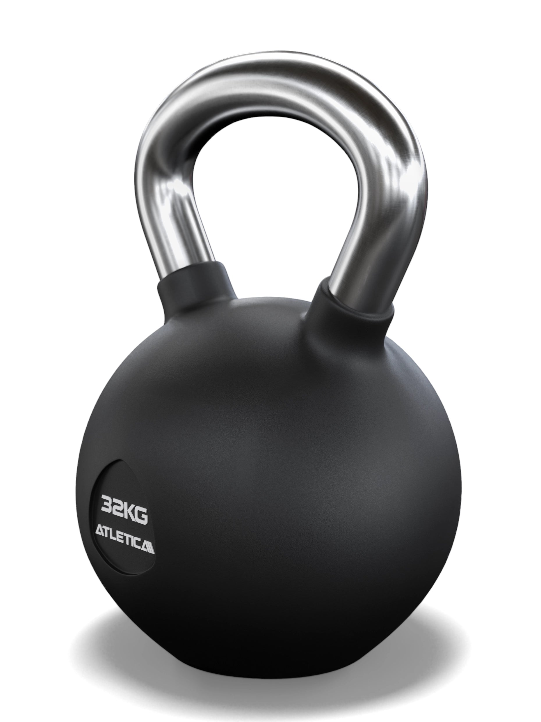 Gummierte Kugelhantel mit mattem Chromgriff | Hochwertige Stahllegierung | Studioqualität I Dezentes Logo | Funktionelles Ganzkörpertraining