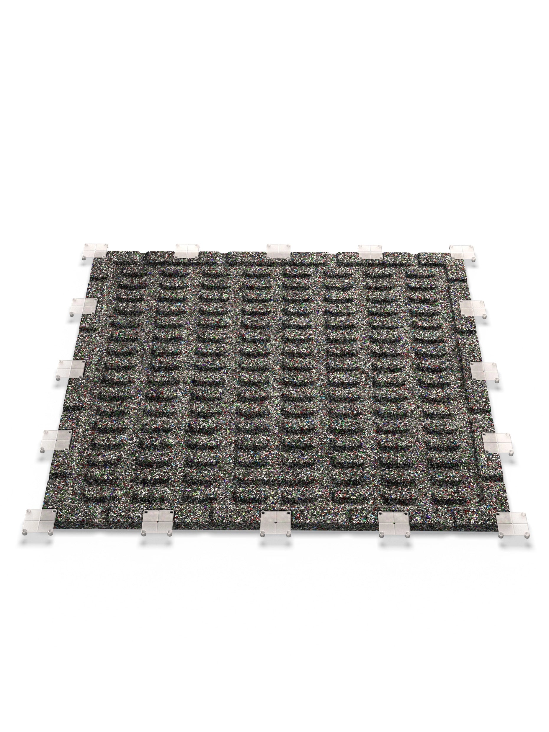 Feingranulat Oberfläche | Steck-Verbundsystem | Zwei Schutzlagen sowie Air-Cushion Dämpfung | 25mm Stärke | 100x100cm