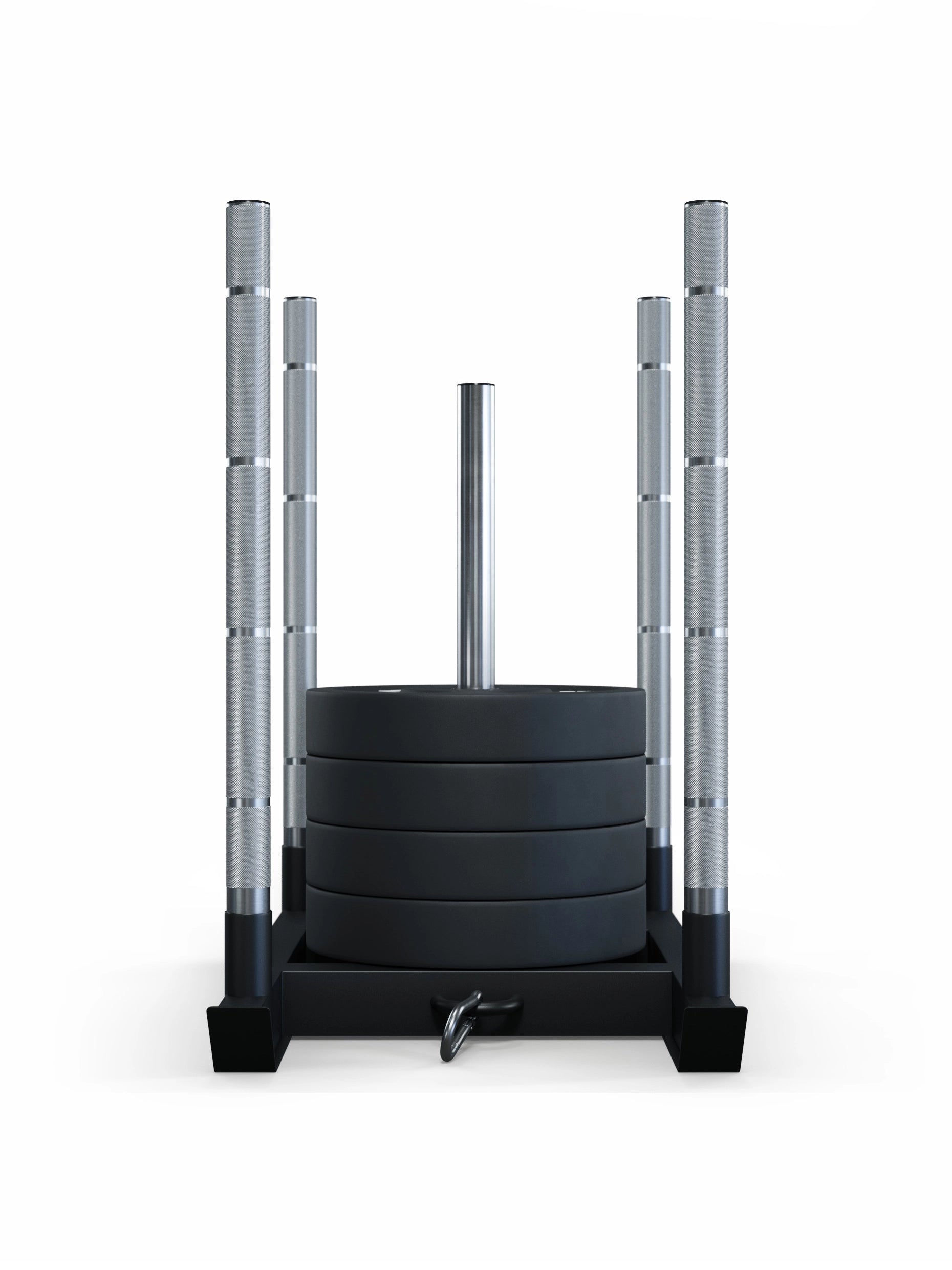 Schlitten mit zentrierter Scheibenaufnahme | Verletzungsprävention und HRX Training | 38kg I Front Schmale Seite mit Gewichten