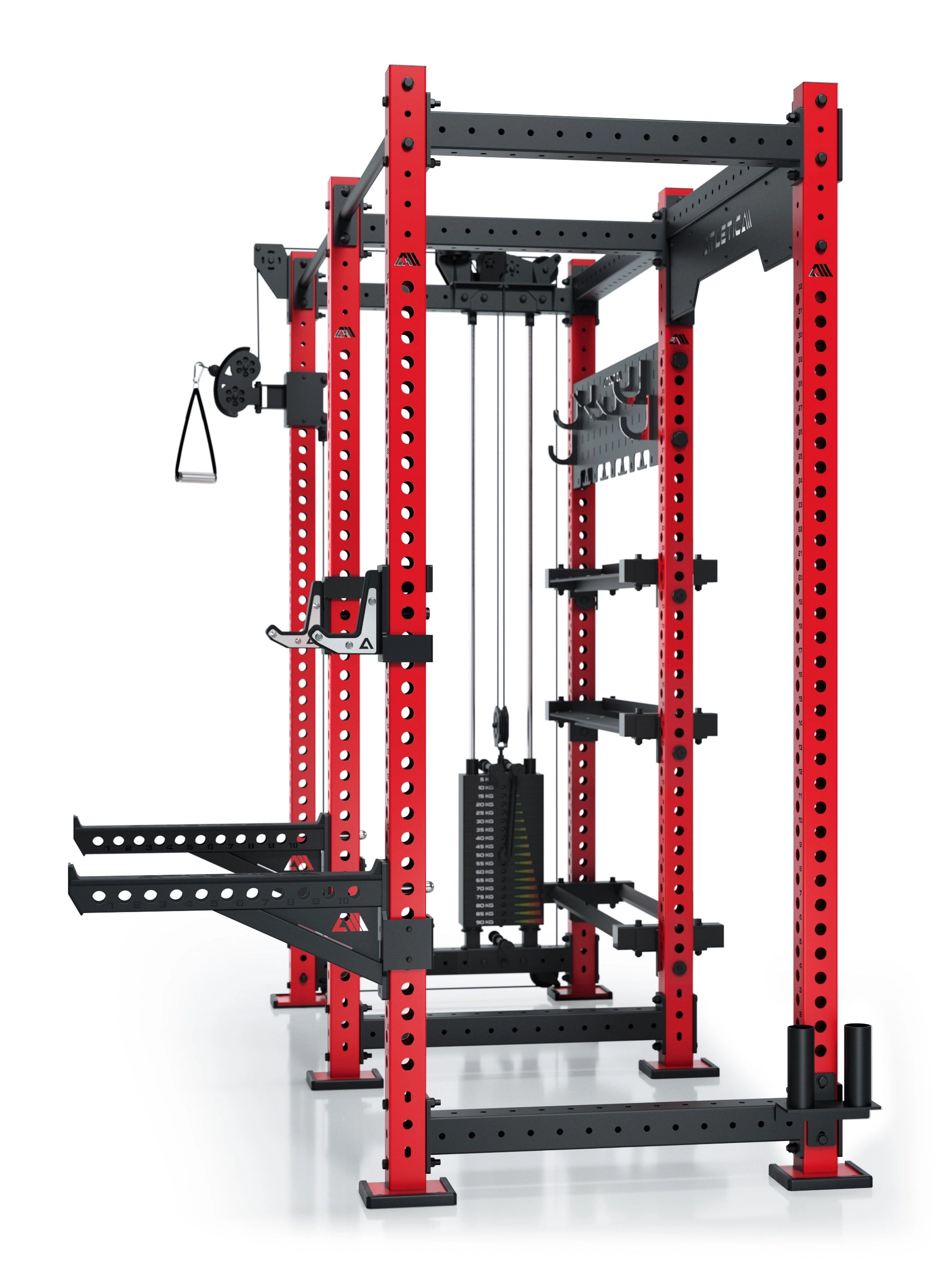 R8 Falcon Power Rack von Atletica: mit Jammer Arms, Storage System und Kabelzug mit Steckgewichten