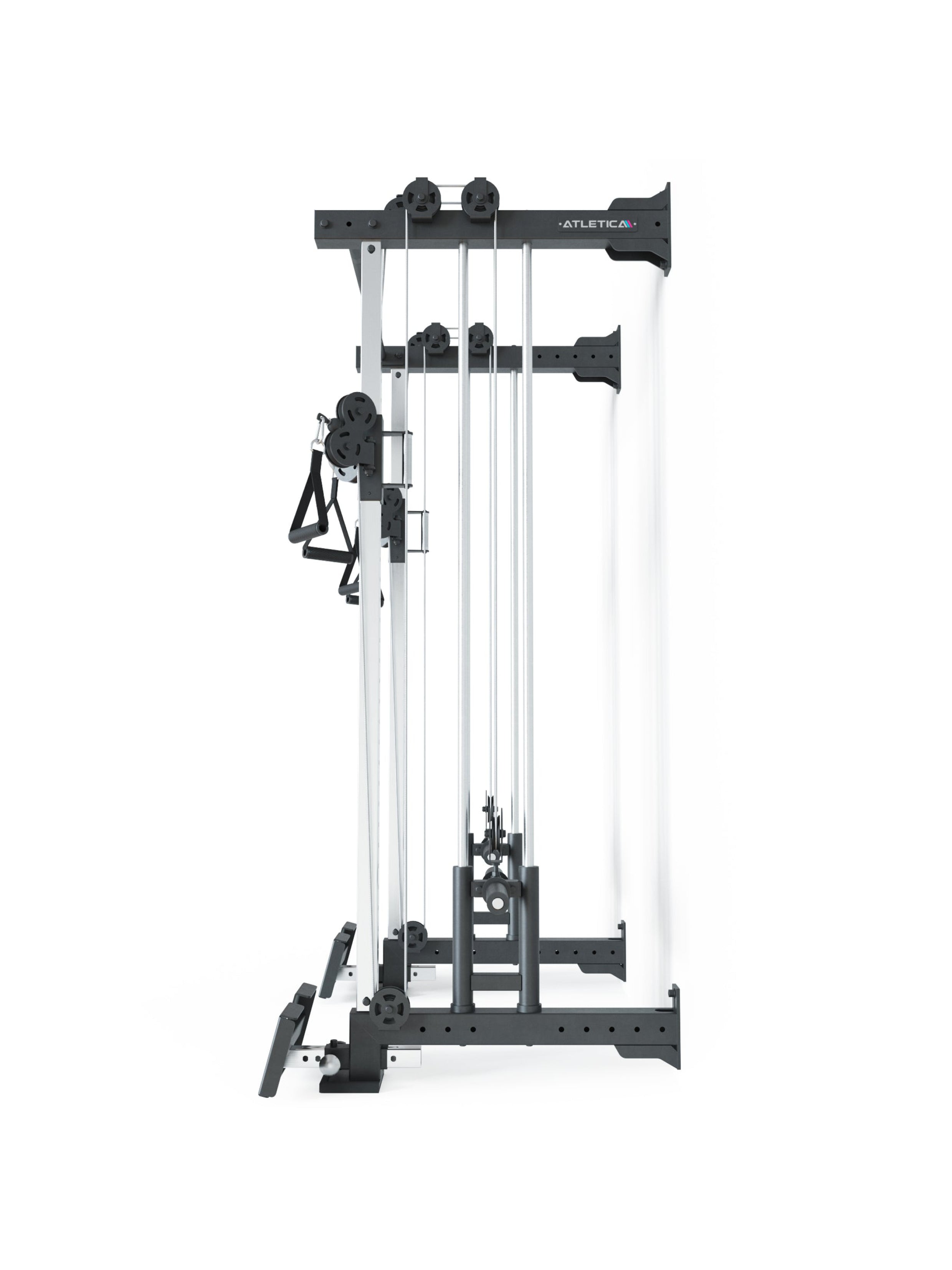 Power Rack R8-Nitro Wall Mounted: Dual Pulley, Fußstützen & Pull-Up Bar