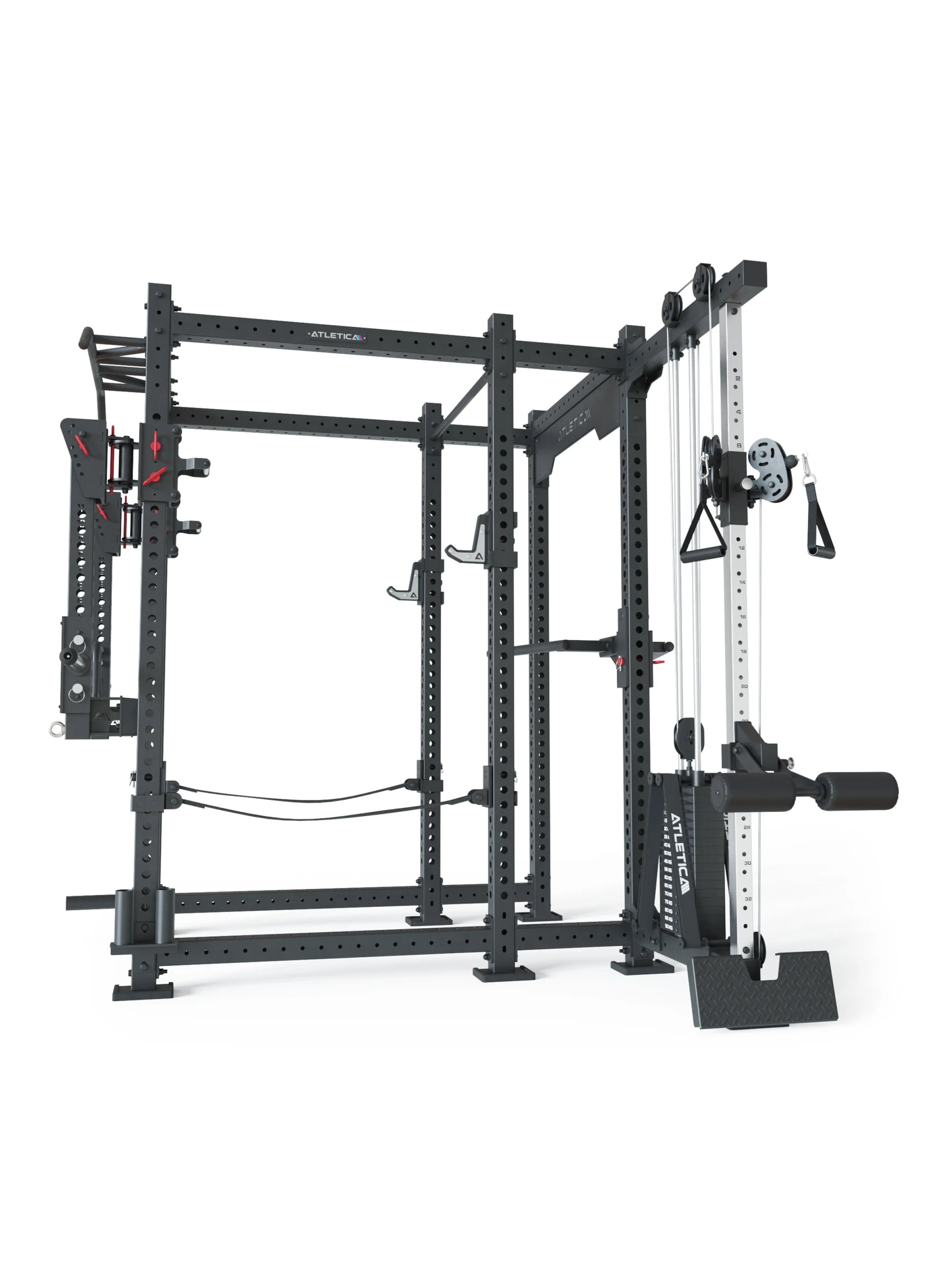 Power Rack R8-Sentinel Pro R8 Serie: mit 90 kg Stack, Jammer Arms, J-Hooks, Safety Straps, Dip Bar, Logo Plate, 2 Pull-Up Bars, Landmine & Bar Holder