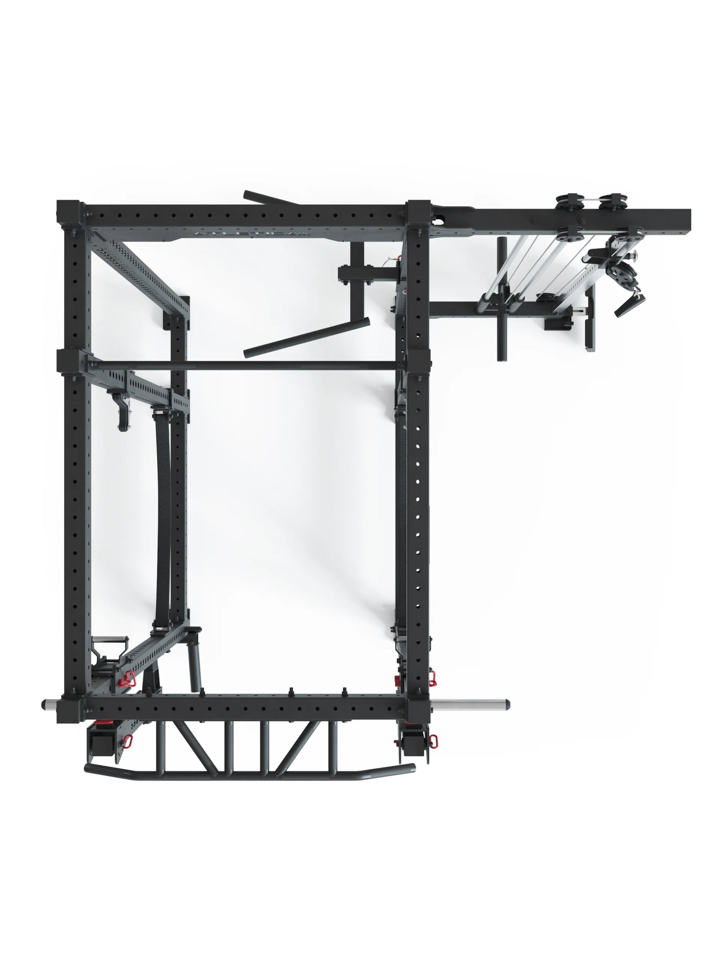 R8-Sentinel Power Rack: mit Jammer Arms, J-Hooks, Safety Straps, Dip-Station, Logo Plate, 2 Pull-Up Bars, Landmine & Bar Holder