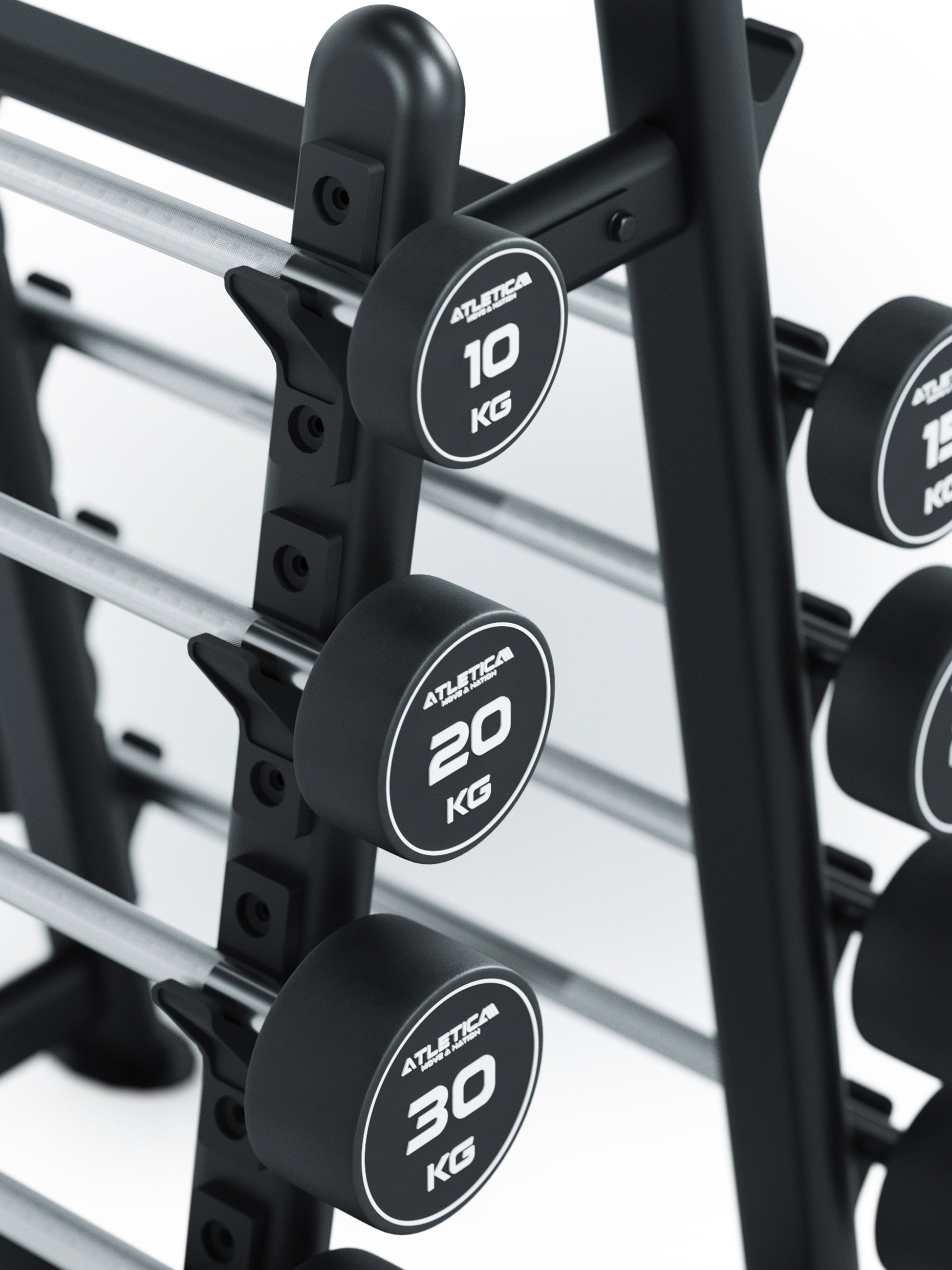 Langhantel-Ablage: sichere Aufbewahrung für 10 Langhanteln, kompaktes Design, 800kg Belastbarkeit, mehr Ordnung im Trainingsraum