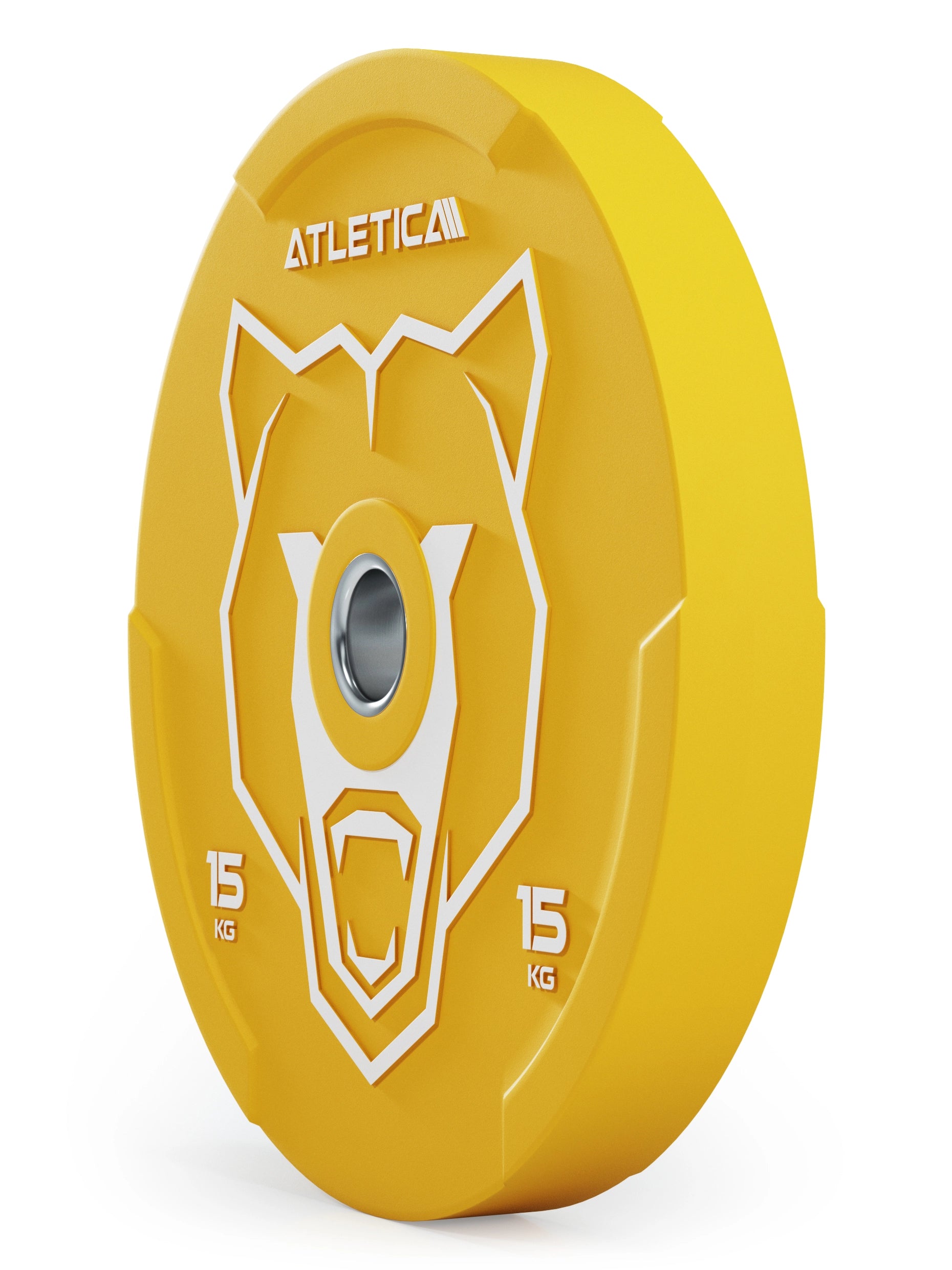 Reduzierter Bounce | Hochwertiger Gummi | Powerlifting und Gewichtheben | Widerstandsfähig & langlebig | Farbcode nach IWF-Standard I 15kg