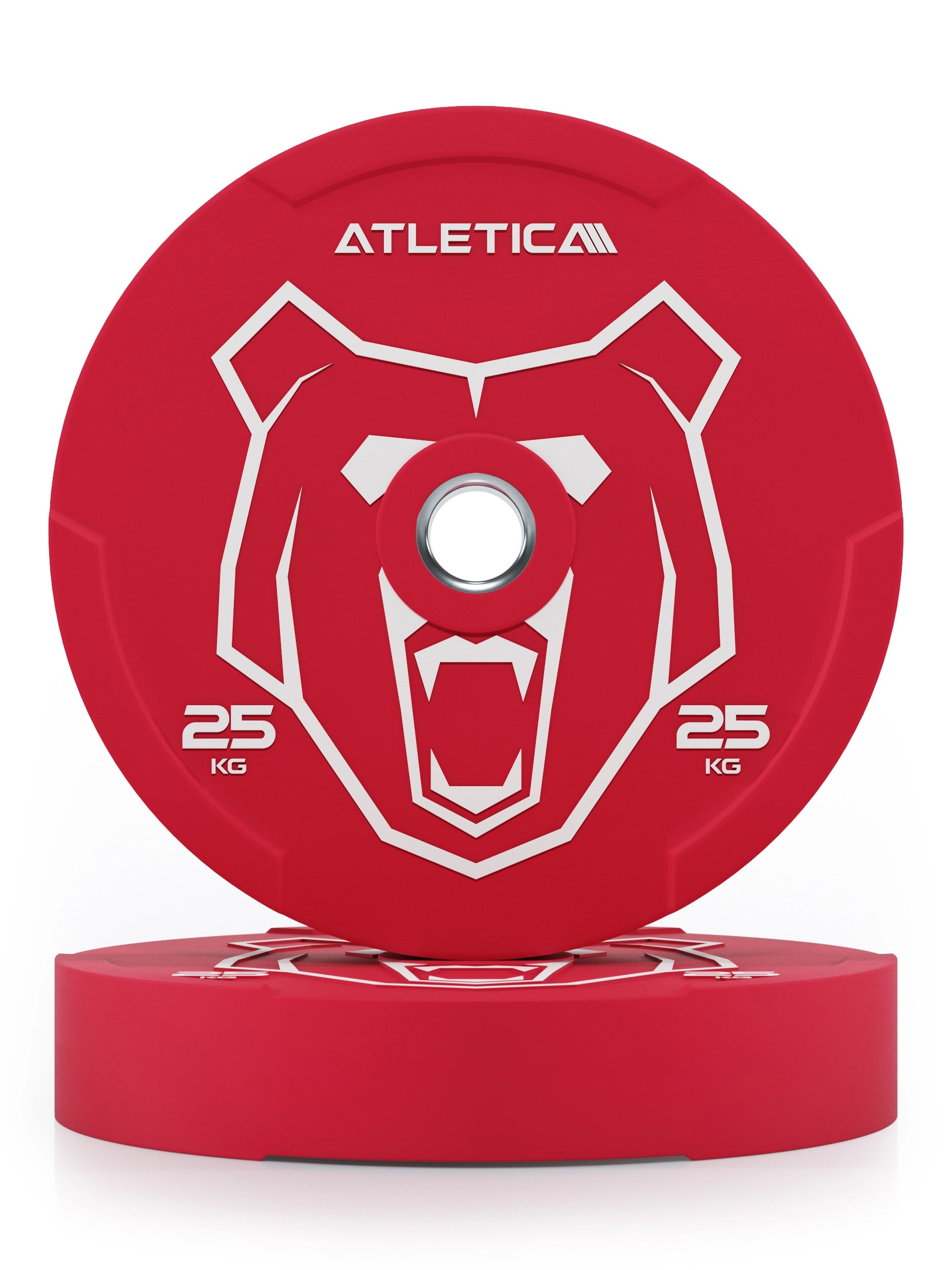 Reduzierter Bounce | Hochwertiger Gummi | Powerlifting und Gewichtheben | Widerstandsfähig & langlebig | Farbcode nach IWF-Standard I 25kg