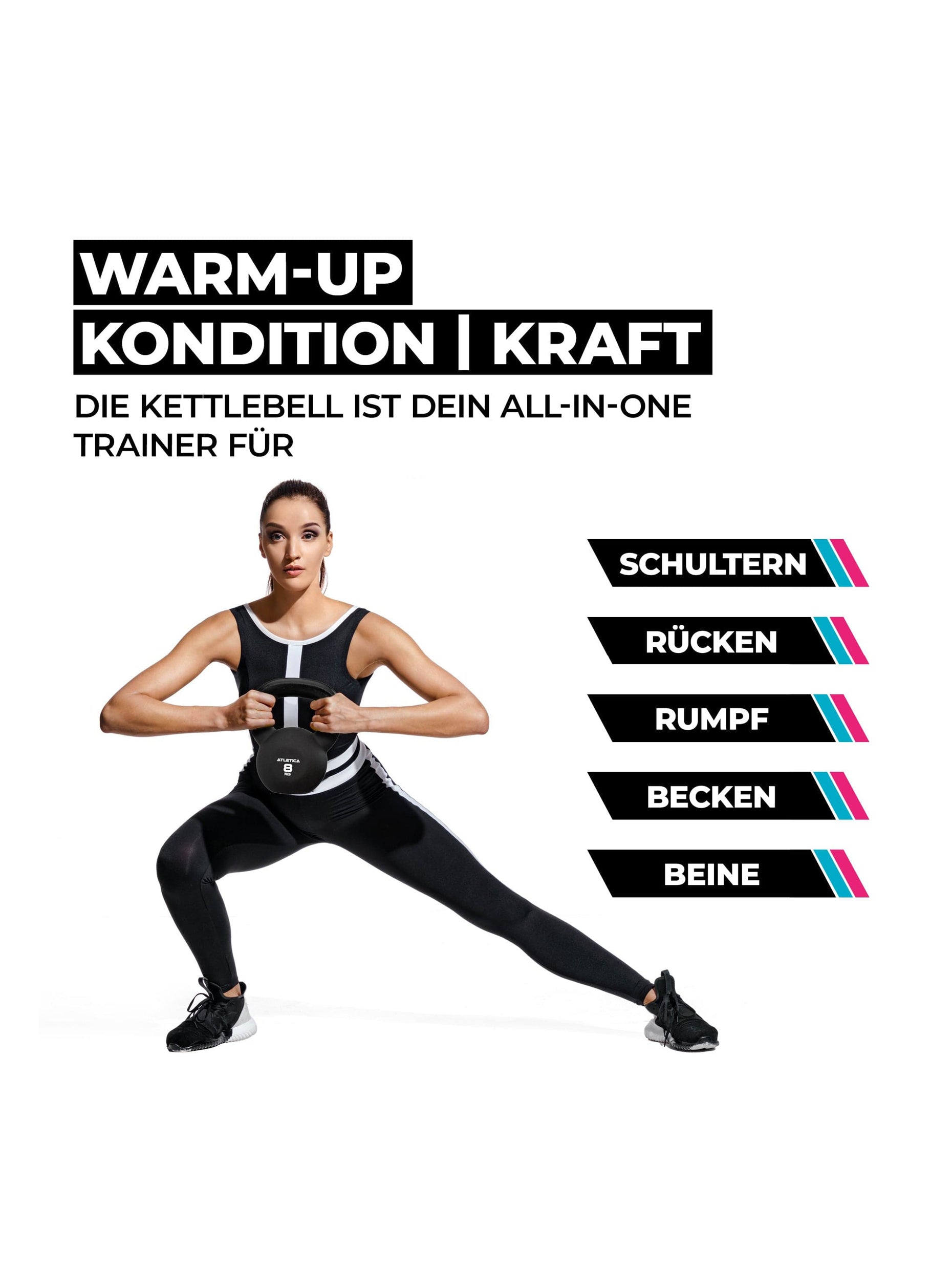 Gewichte Kettlebells Basic Set: 8kg 12kg 16kg 20kg 24kg | ermöglicht die wichtigen Kettlebell Übungen | hochwertiger Look & Feel | TÜV geprüft