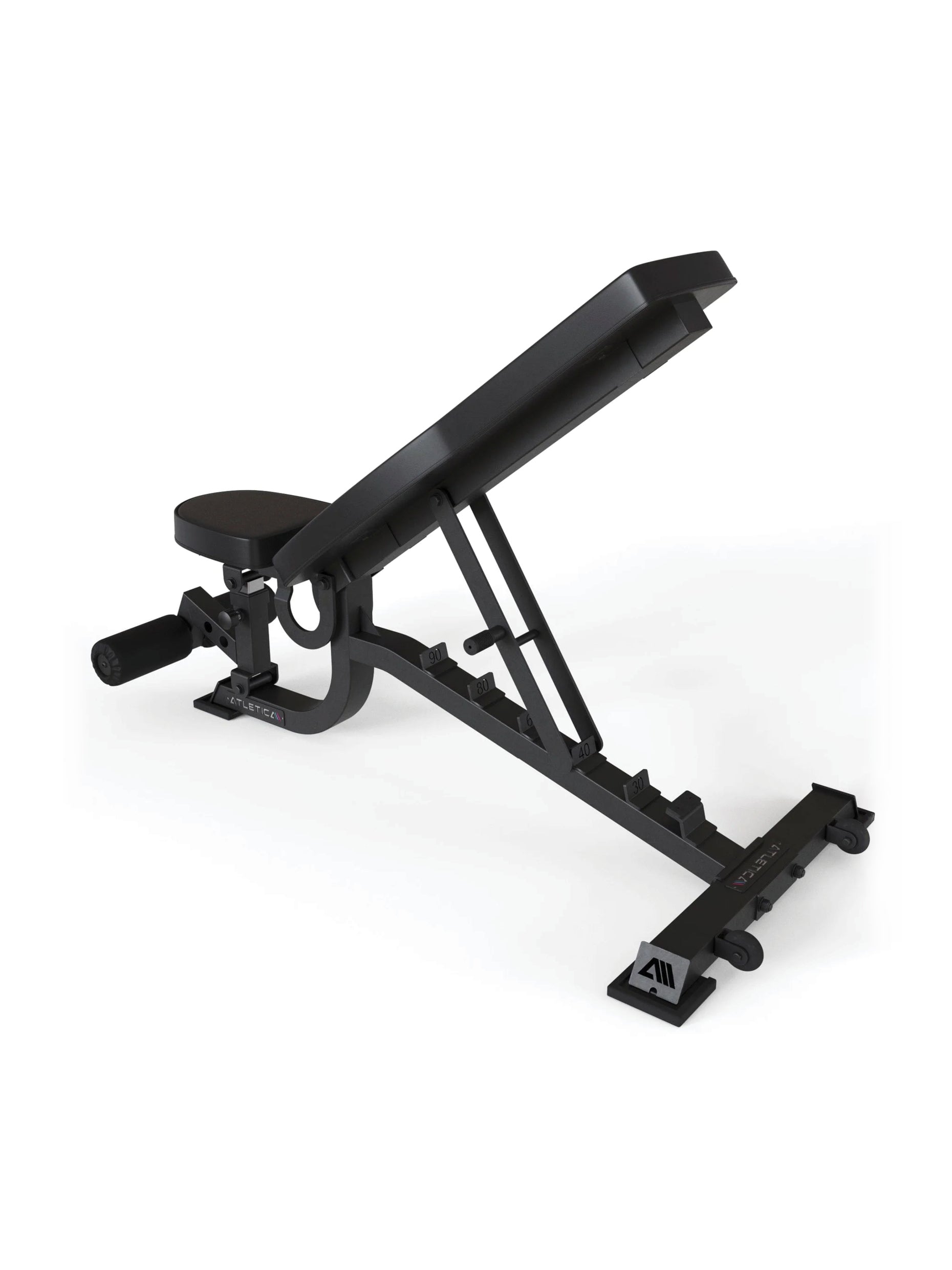 Hantelbank ATLETICA Situp Bank mit Fuss-Blocker: ideal für Situps und Hanteltraining, TÜV zertifiziert, in schwarz