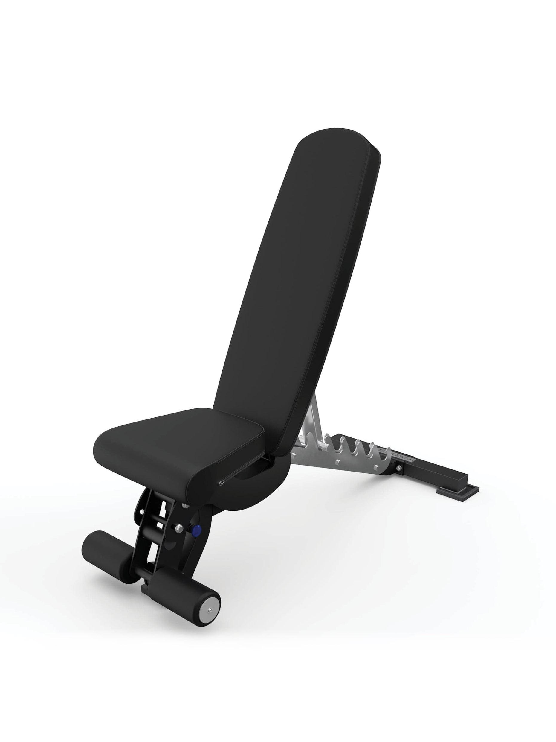 Hantelbank B6, negativ verstellbar, mit 90° Winkel verstellt, mit Fussblocker für Situps, in schwarz für Fitnesstraining mit Kurzhanteln und Langhanteln, #material_mesh