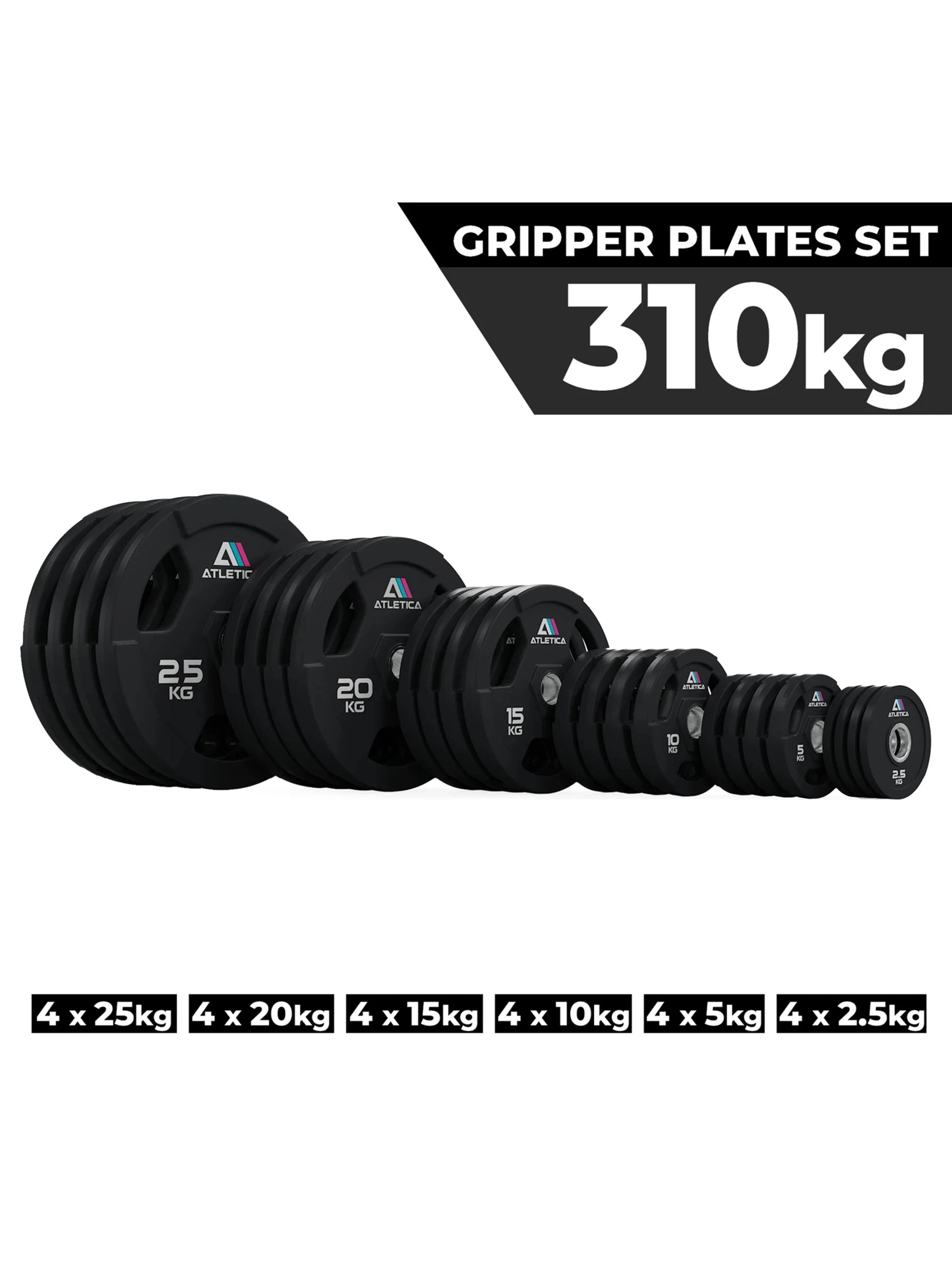 Gewichte Gripper plates: Gripper Plates310 kg bestehend aus 4x2,5 kg | 4x5 kg | 4x10 kg | 4x15 kg | 4x20 kg | 4x25 kg