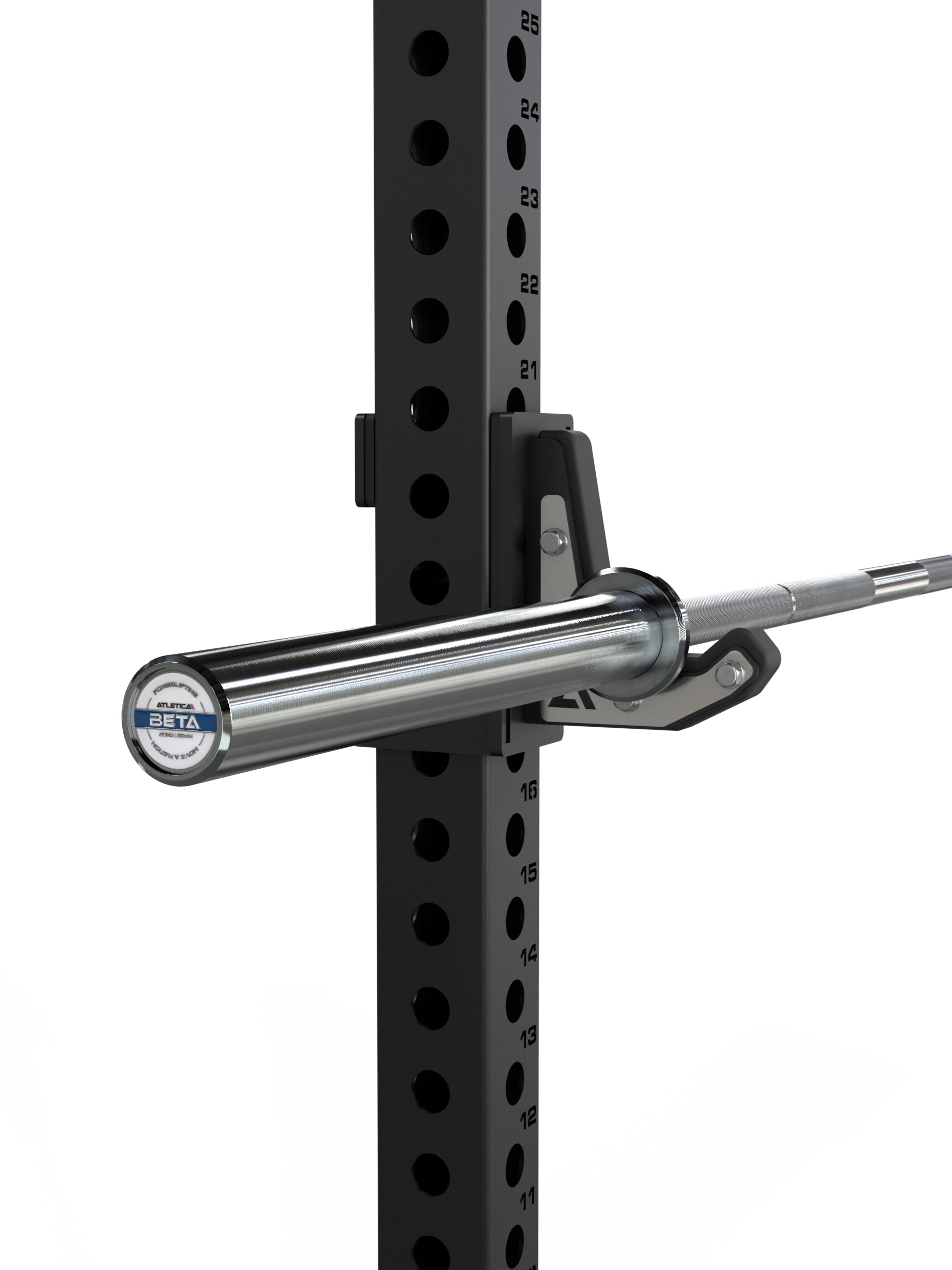 Hantelstangen: Langhantel Beta Powerlifting Langhantel, Entfessele Dein Powerlifting-Potential | 20kg | IPF-Markierung | Chrome / Military Green | 1200kg Belastbarkeit