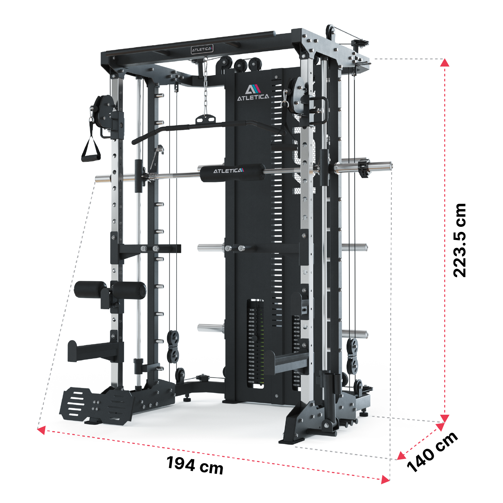 KSK Multipresse von Atletica: Dimensionen