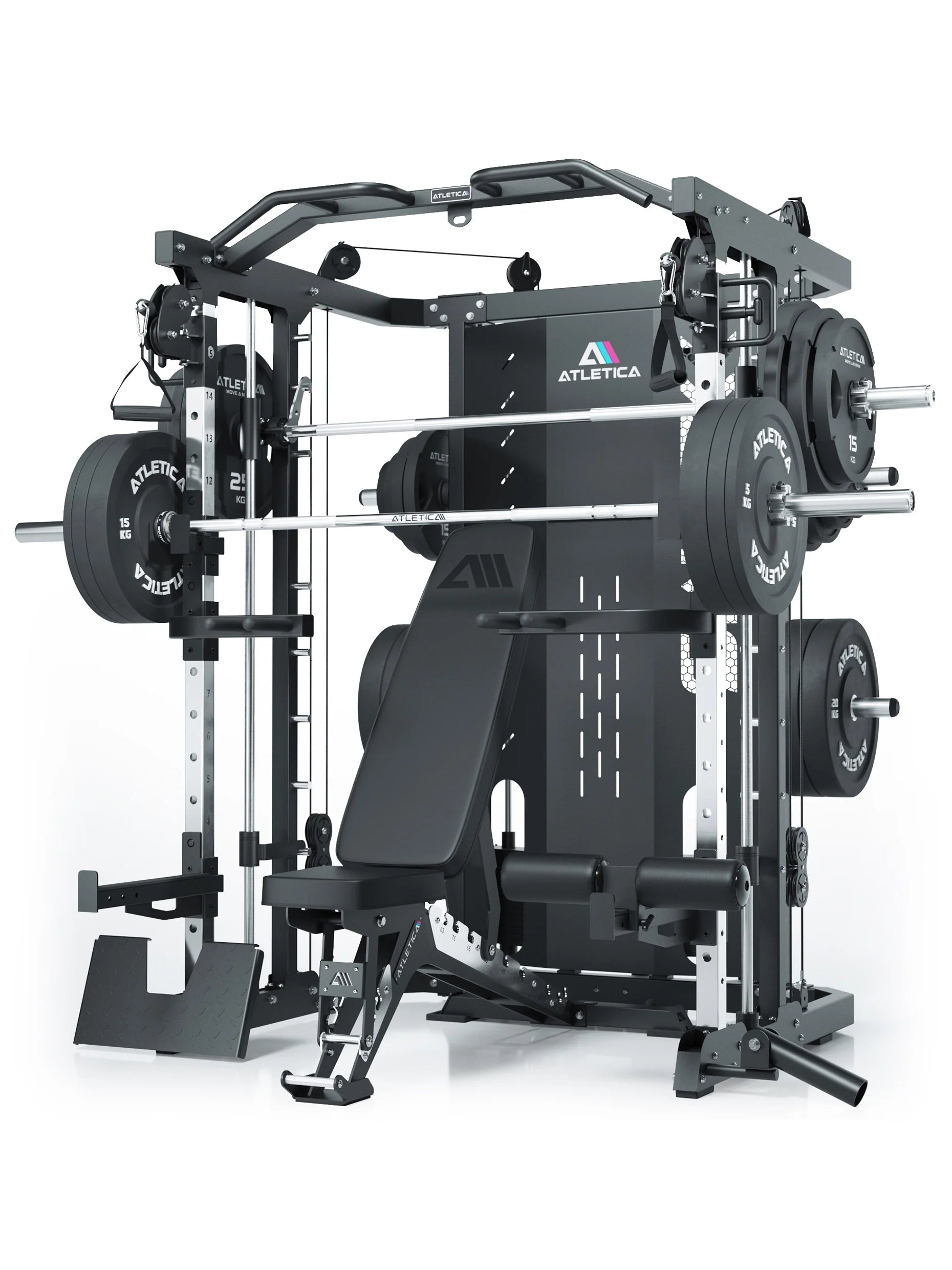 SWAT Kraftstation inkl. B2 Fullbody Hantelbank mit Anbauteilen für Arm- und Beintraining & Jammer Arms