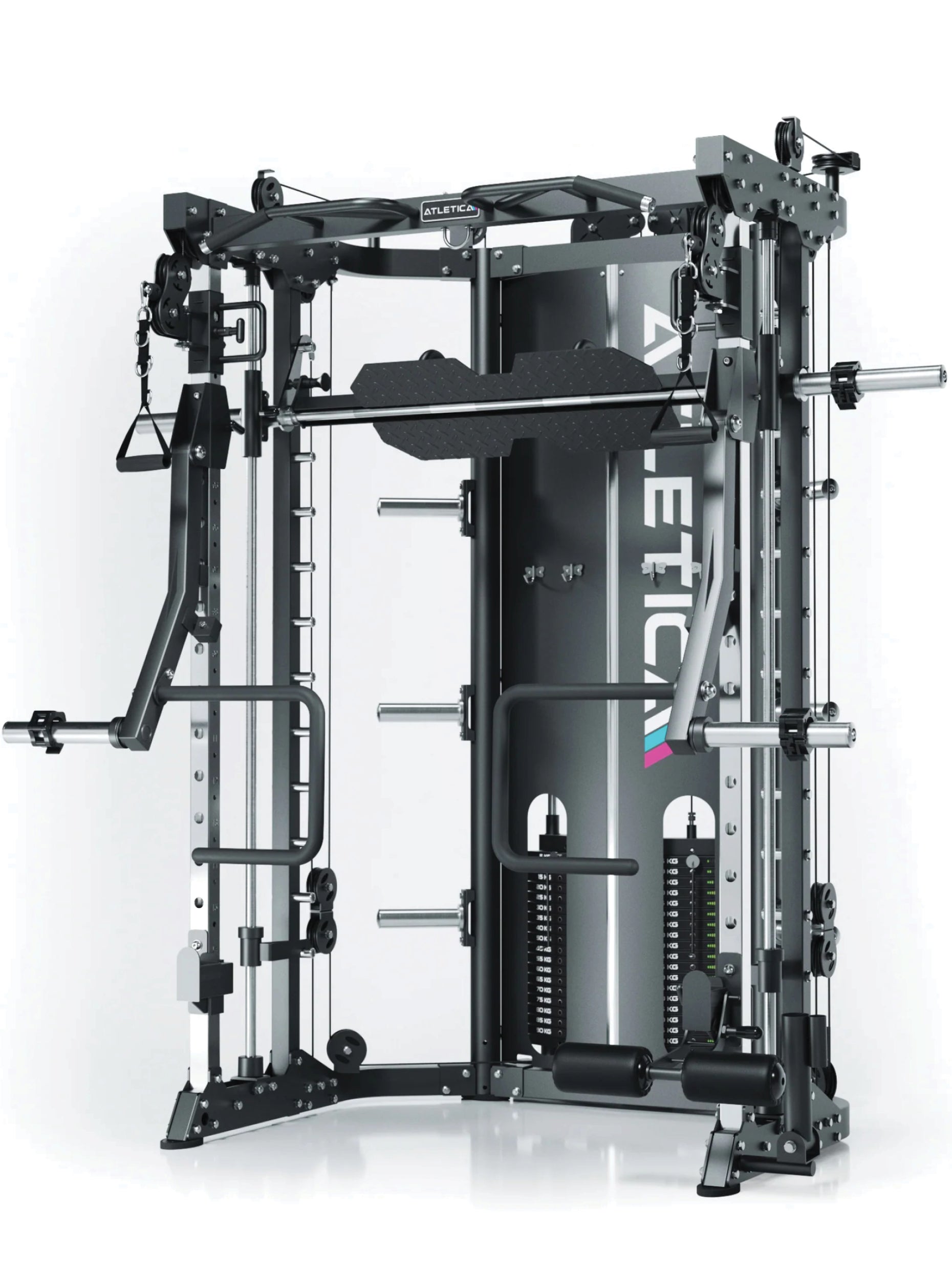 Kraftstation Allround Power Rack und Smith Machine X-Prime: mit Powerlifting Monolifts, Jammer Arme, Beinpresse, Legblocker, Dip, Latzug bis 180kg, ideal für Powerlifter und Kraftsportler