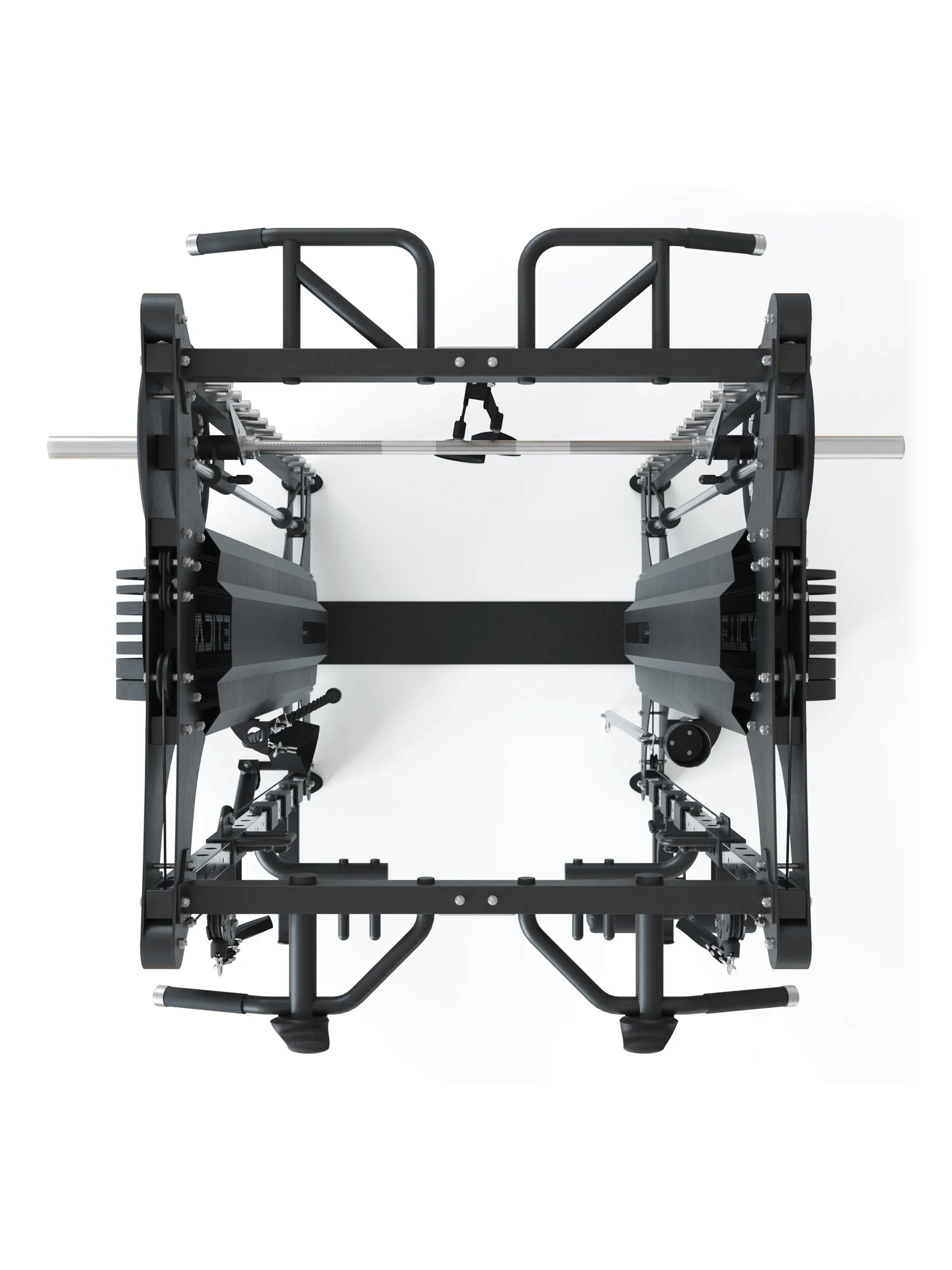 ATLETICA Doppelseitige Smith Maschine X-Dual, Studio Qualität, Training zu zweit, entkoppelte Smith- und Kabelzugfunktion, zwei separat aufgebaute Einheiten