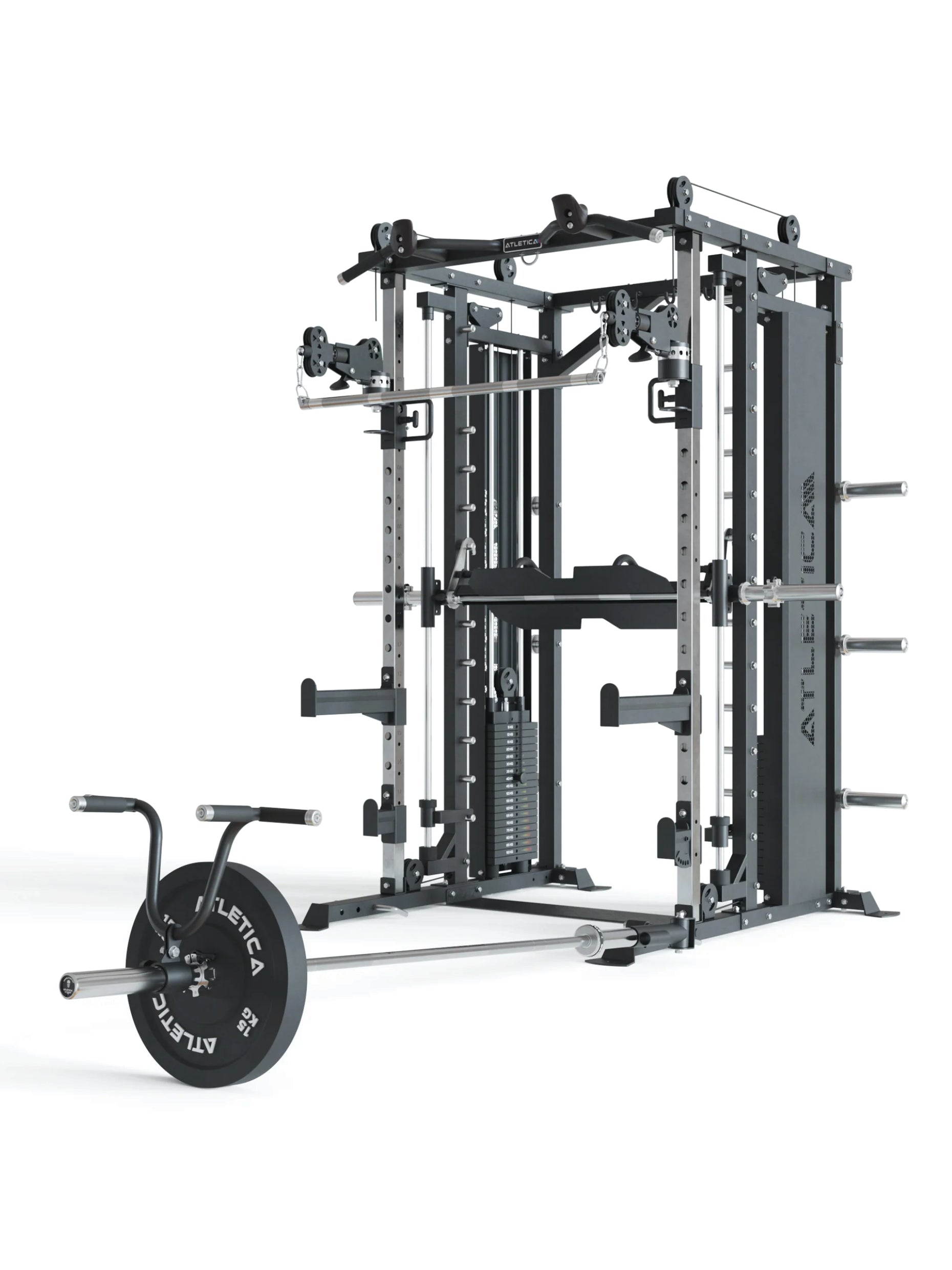 Kraftstation mit Smith Maschine X-Fortress: Beinpresse-Option