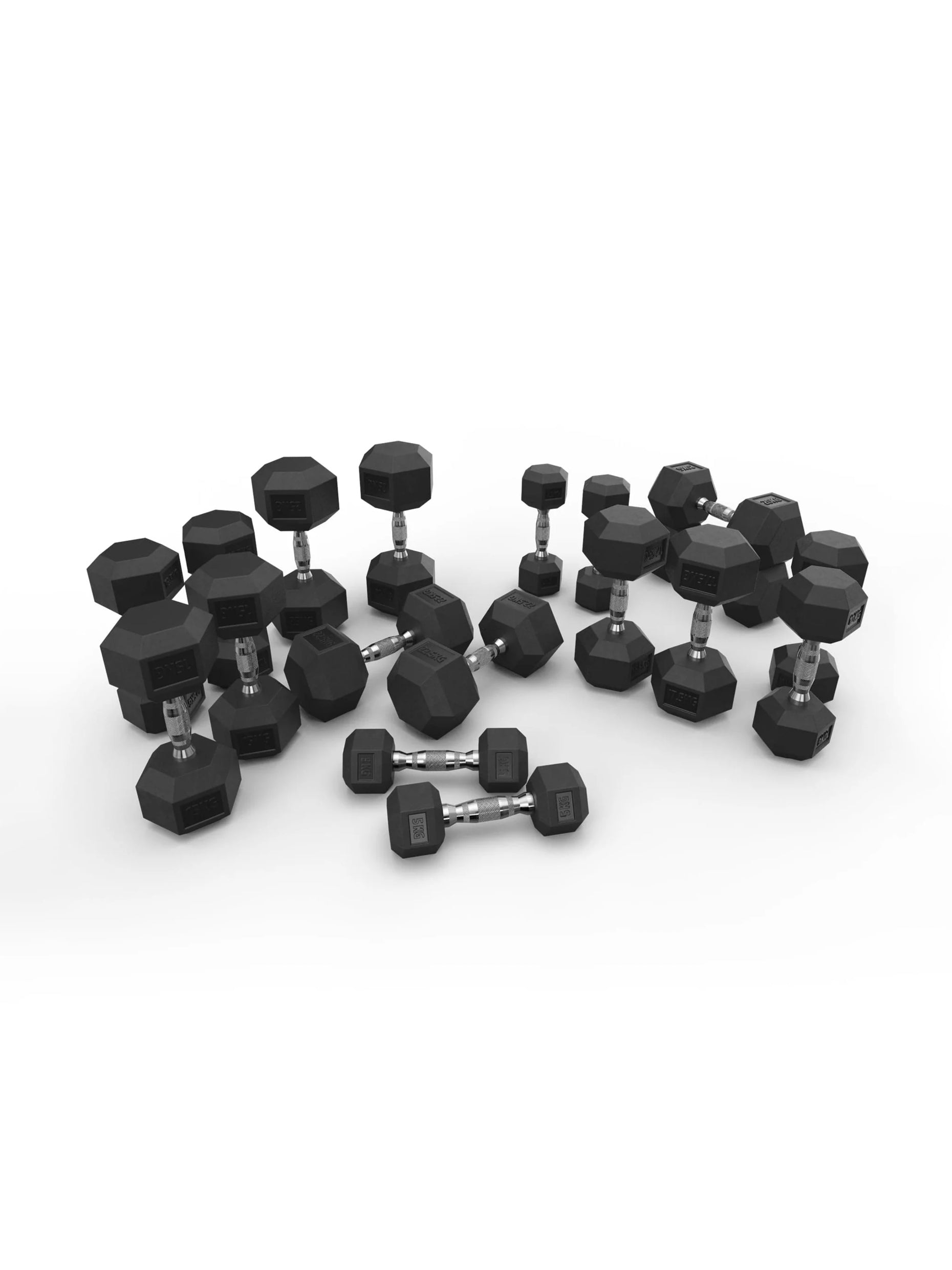 Gewichtsscheiben Hexagon Kurzhanteln: Hexagon SET 2.5kg-25kg ATLETICA Hexagon PVC Kurzhanteln SET ∣ 2.5kg bis 25kg Hexagon Paare ∣ jeweils 2.5kg Steigerung ∣ Professioneller Bezug