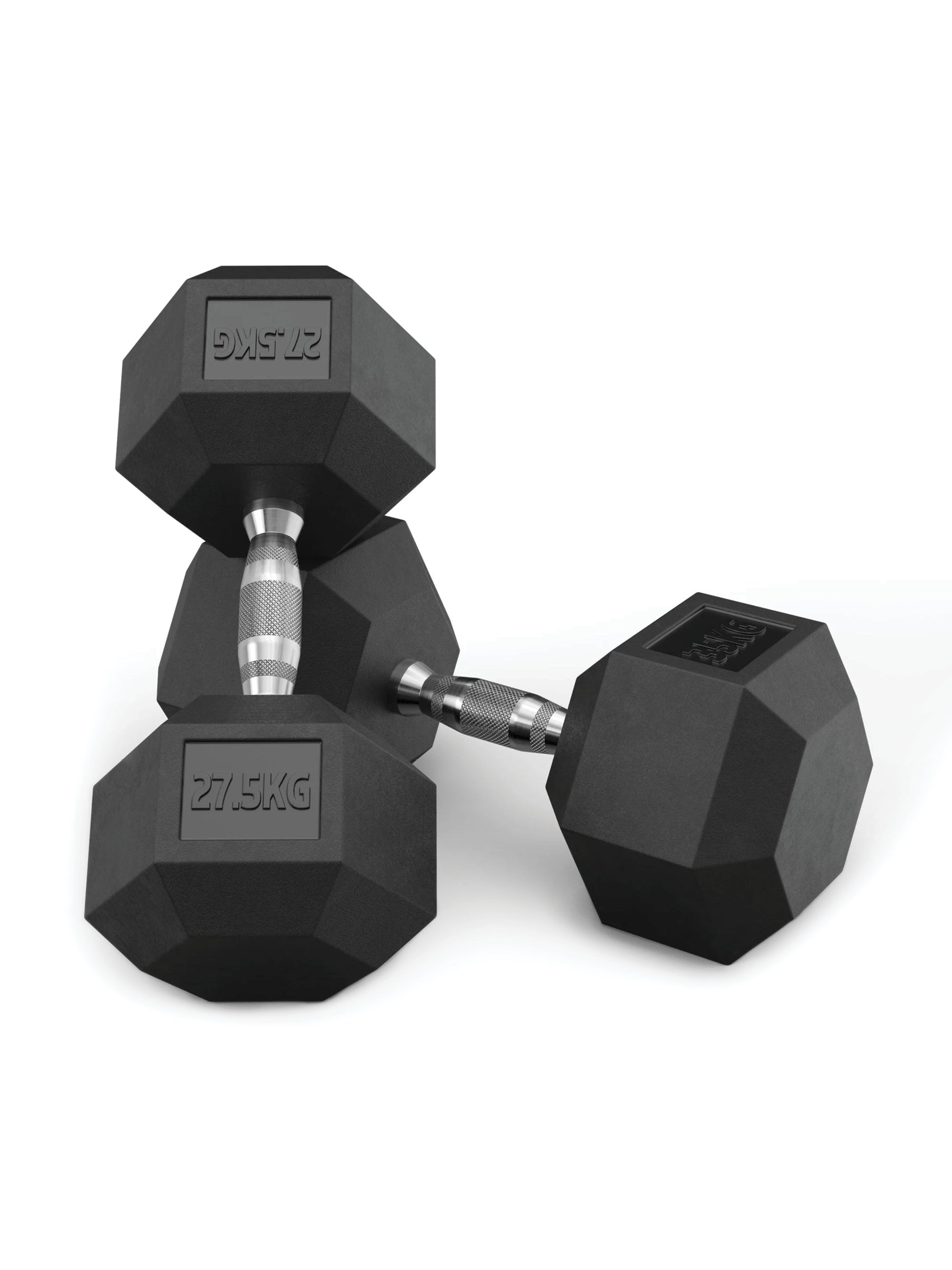 Gewichte Hexagon Kurzhanteln: Hexagon SET 27.5kg-37.5kg ATLETICA Hexagon PVC Kurzhanteln SET ∣ 27.5kg bis 37.5kg Paare ∣ jeweils 2.5kg Steigerung ∣ Professioneller Bezug