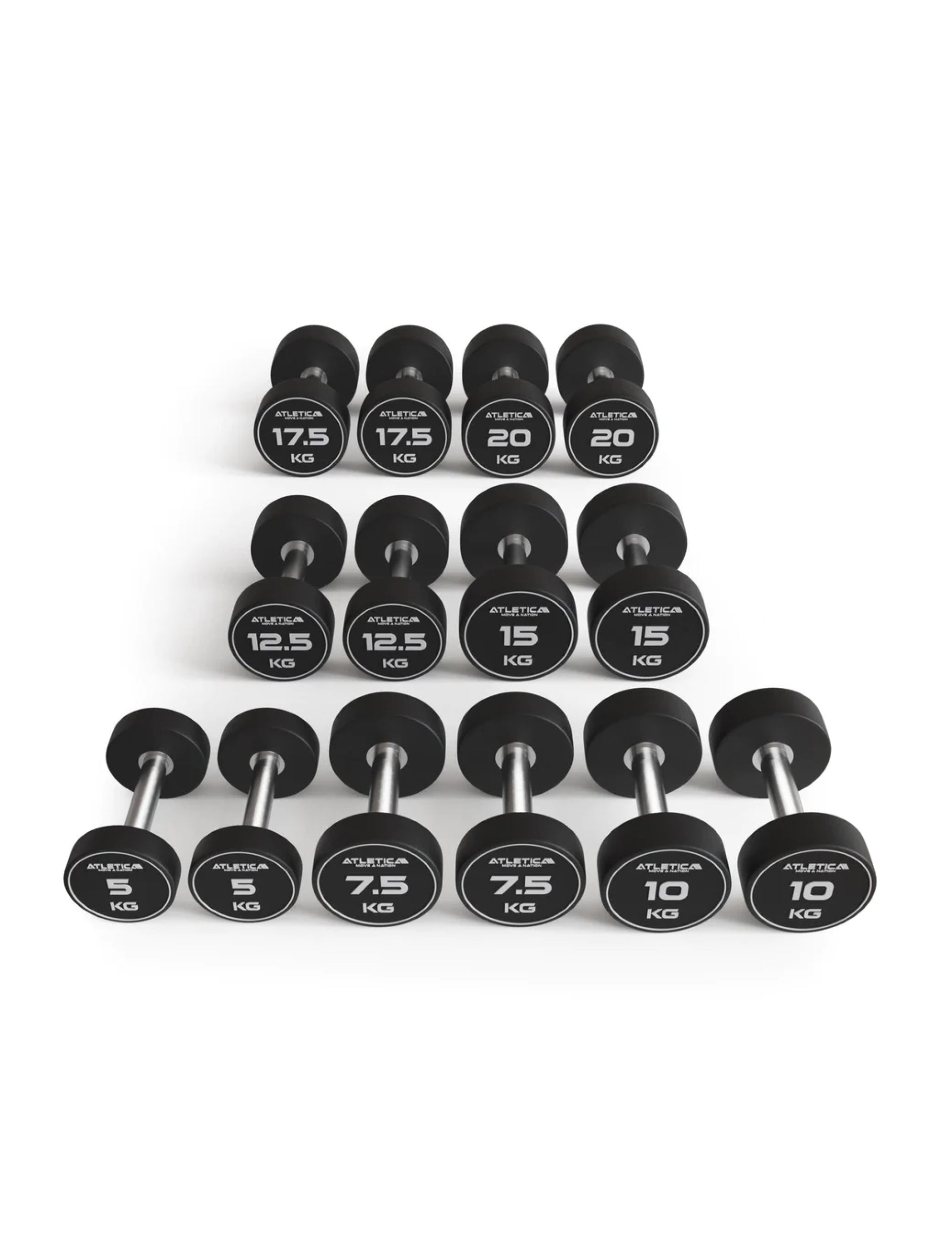 Gewichte: Polyurethan Rundhanteln 5kg-20kg (Paar)Premium Design | Extrem robust | Geruchsfrei | Gerader Griff mit Hartchrom | Paarweise von 5 bis 20 kg