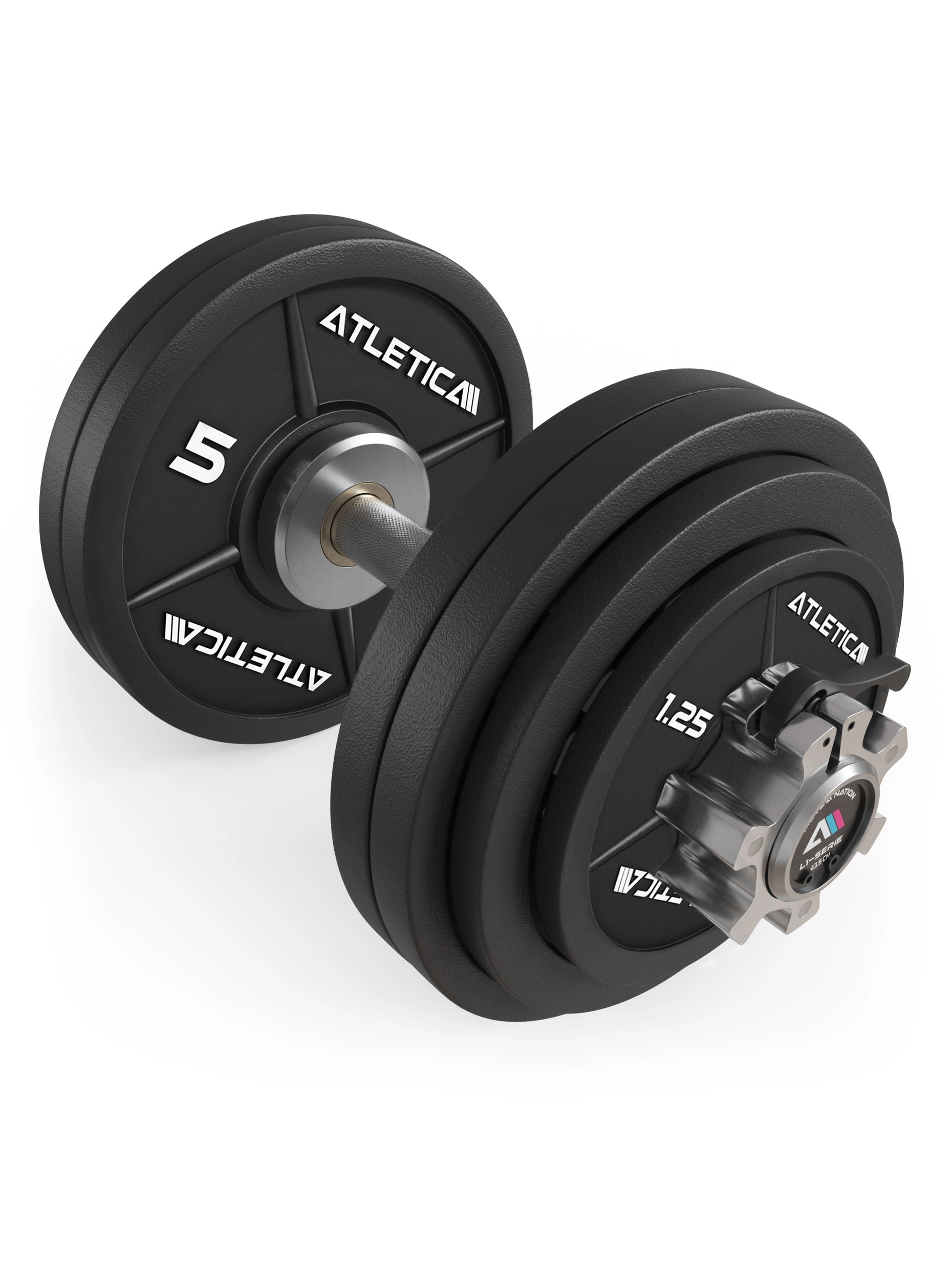 Kurzhanteln mit Gewichten: L1 Olympia Kurzhantel Set | 43.5 cm | 27,5 kg Iron Plates | Ø 50 mm | Studioqualität | 190.000 PSI | Hochbelastbar & verchromt | Kugelgelagert