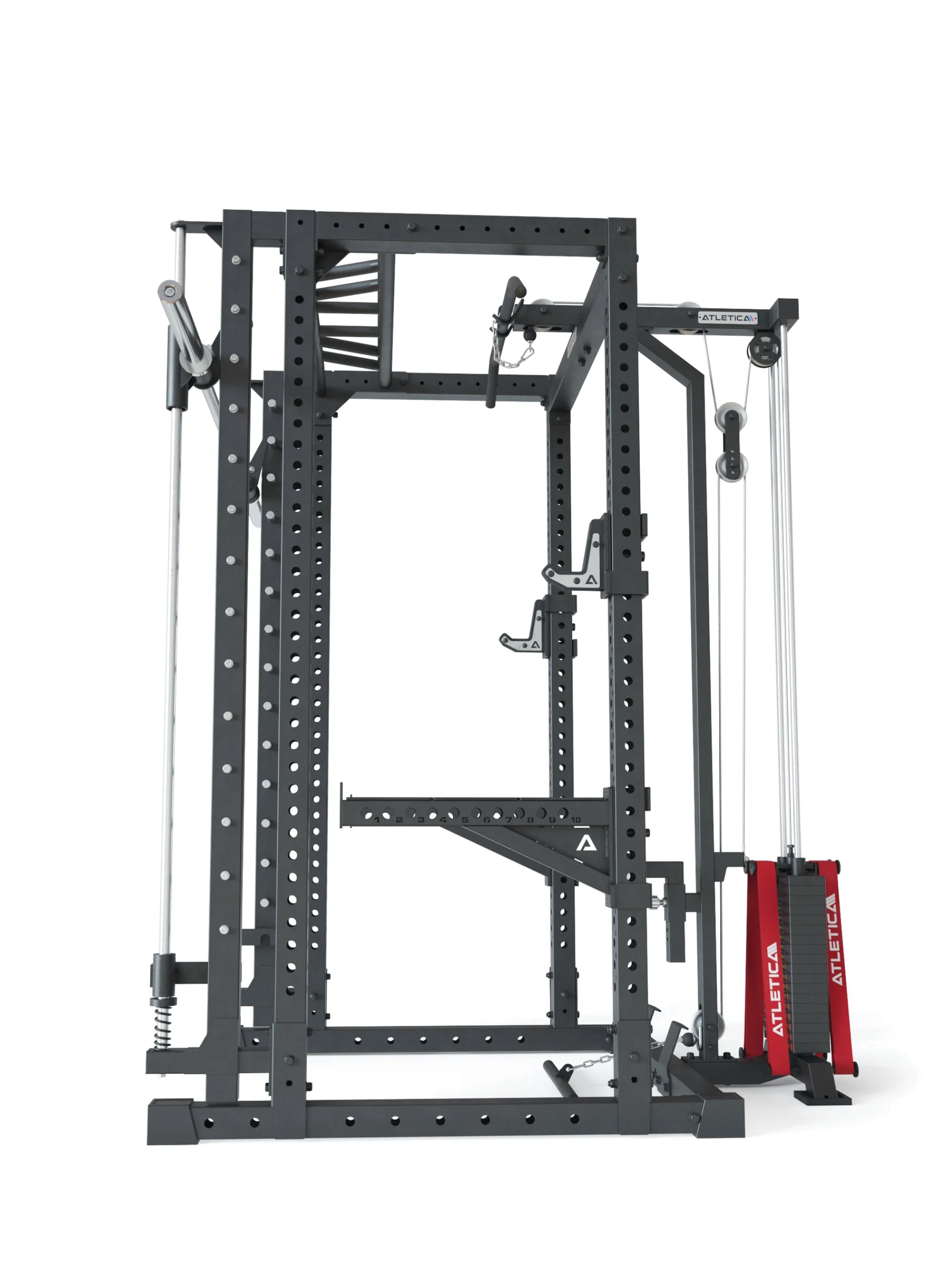 Power Rack R7-Daemon: Squat Rack mit Latzug und Smith Machine,
