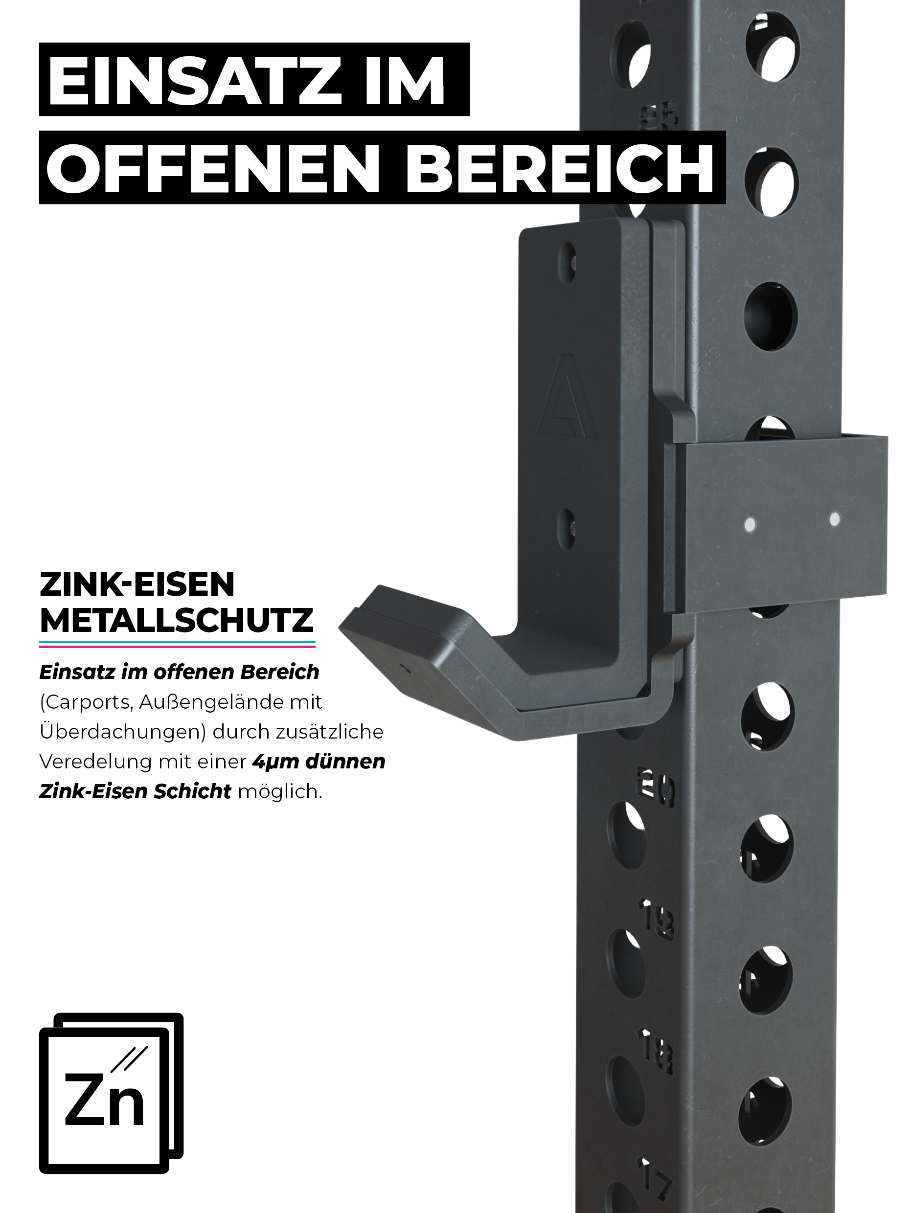 Power Rack R8-Blade: Full Rack mit Latzug | 123x211 cm Grundfläche | 213 kg schwer | Erweiterbar