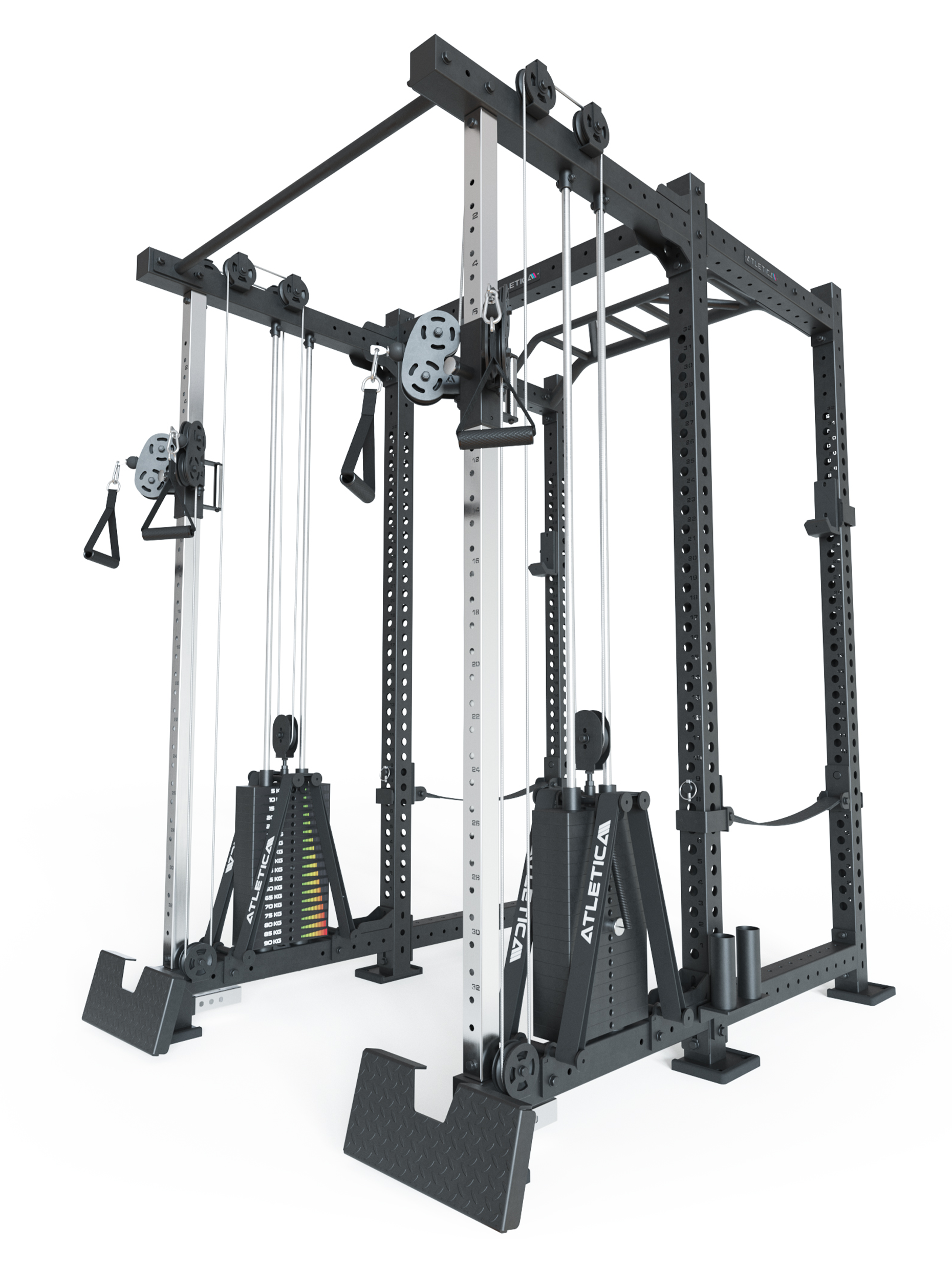 Power Rack R8-Duality Pro Medium: Full Rack 78 cm Käfigtiefe
