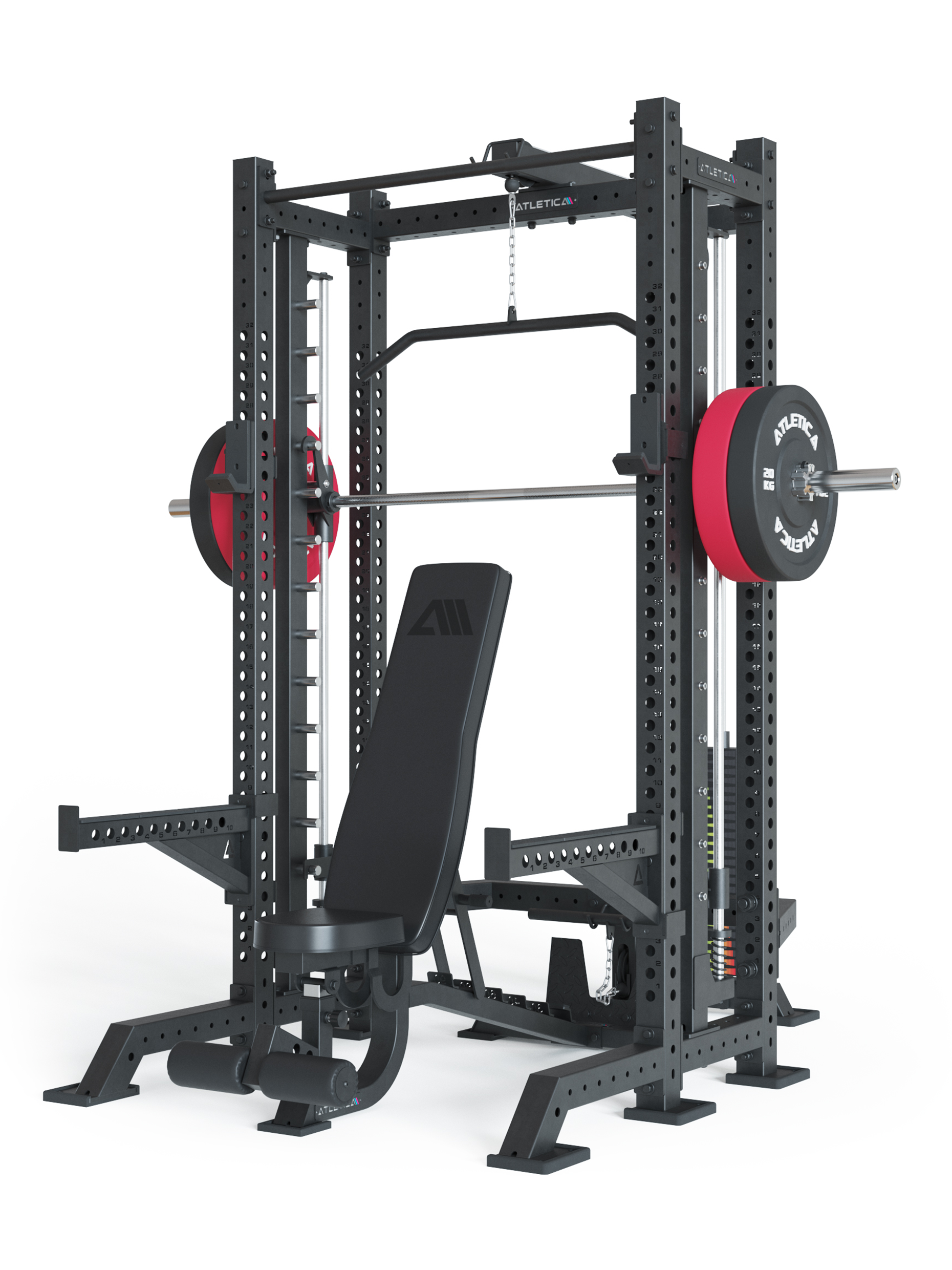 Power Rack R8 SPECTRE Short mit Hantelbank und Gewichten