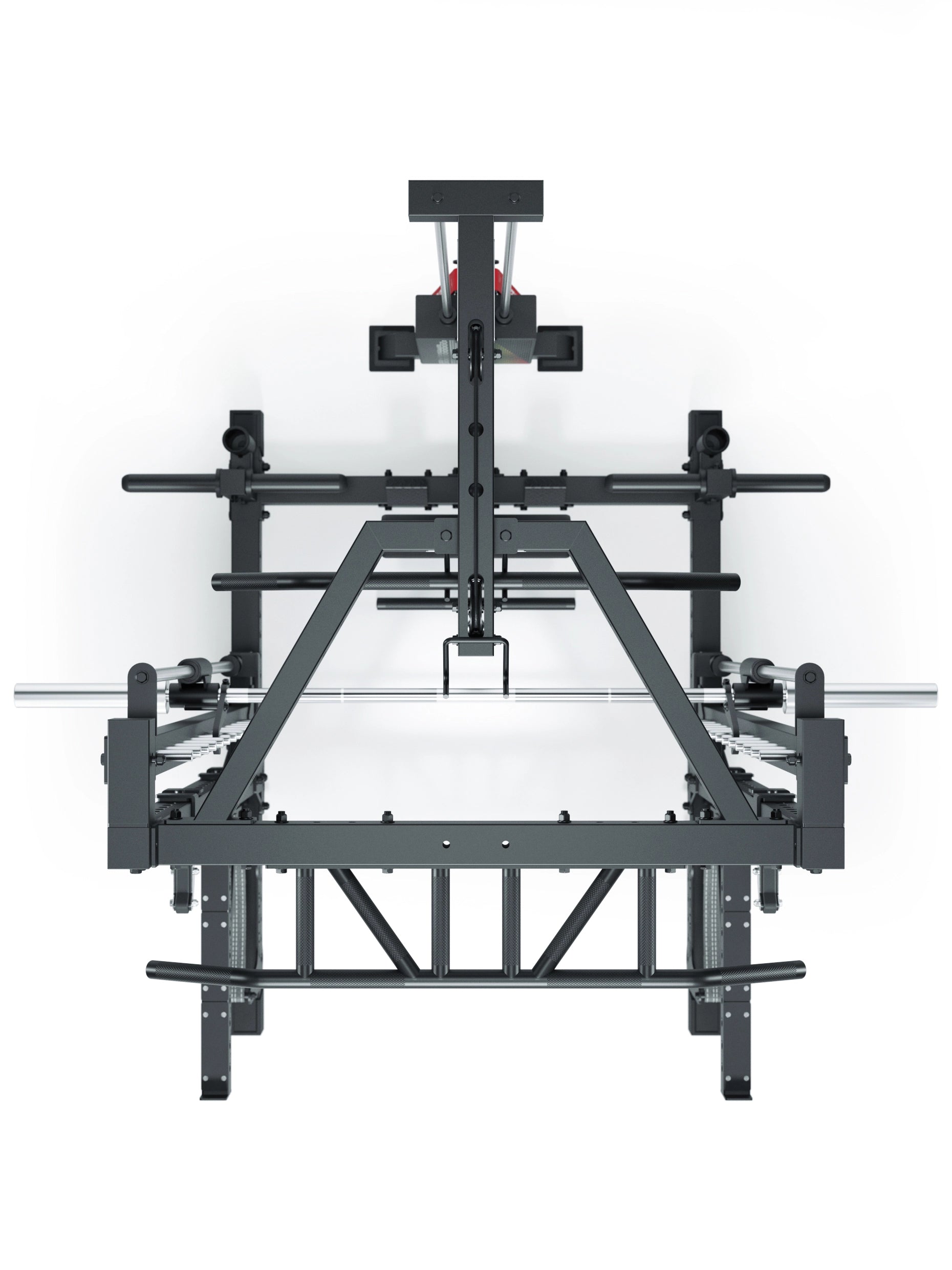 ATLETICA Squat Rack von der R7 Serie: mit Multipresse und 125kg Latzug Nemesis 70x70 Uprights