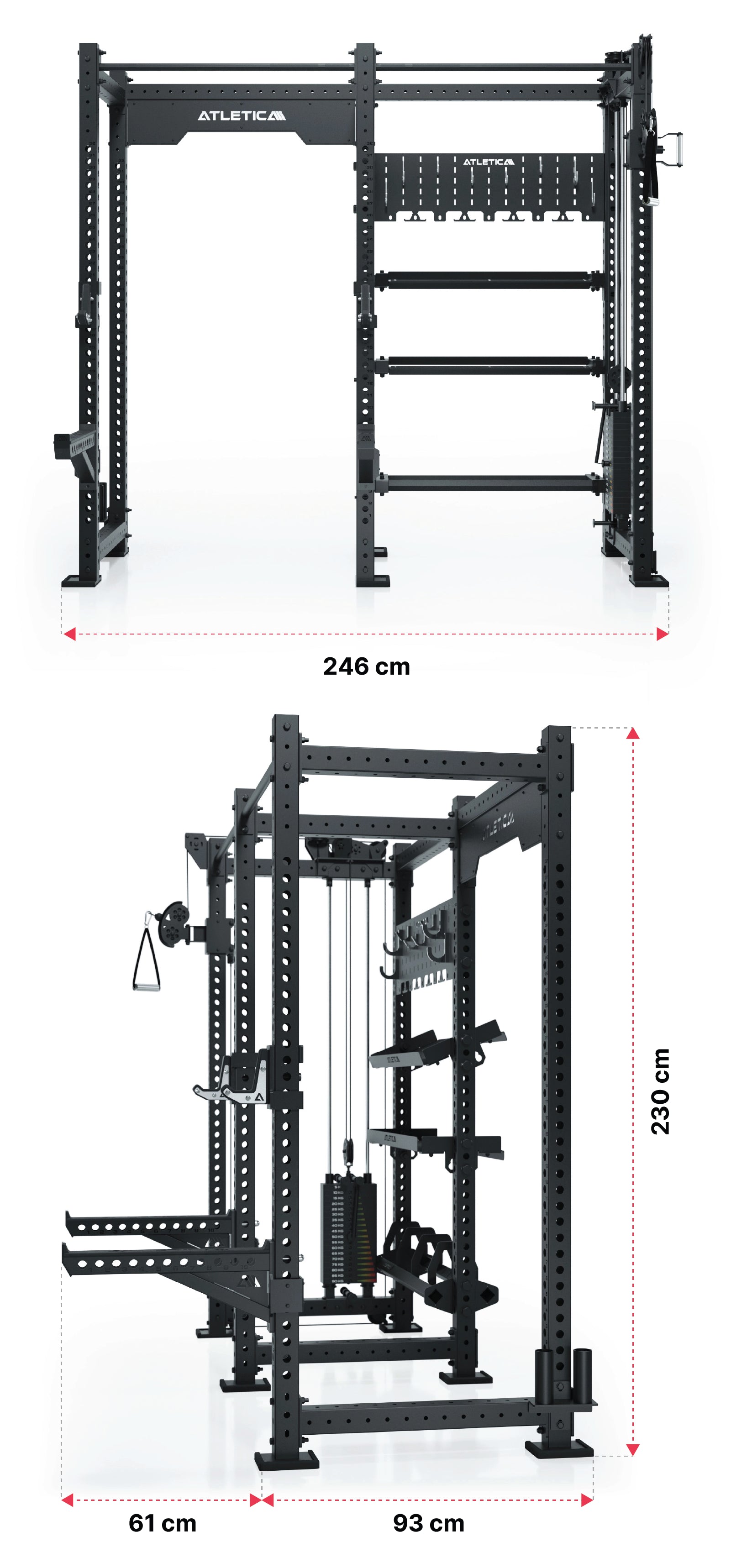 R8 Falcon Power Rack Dimensionen