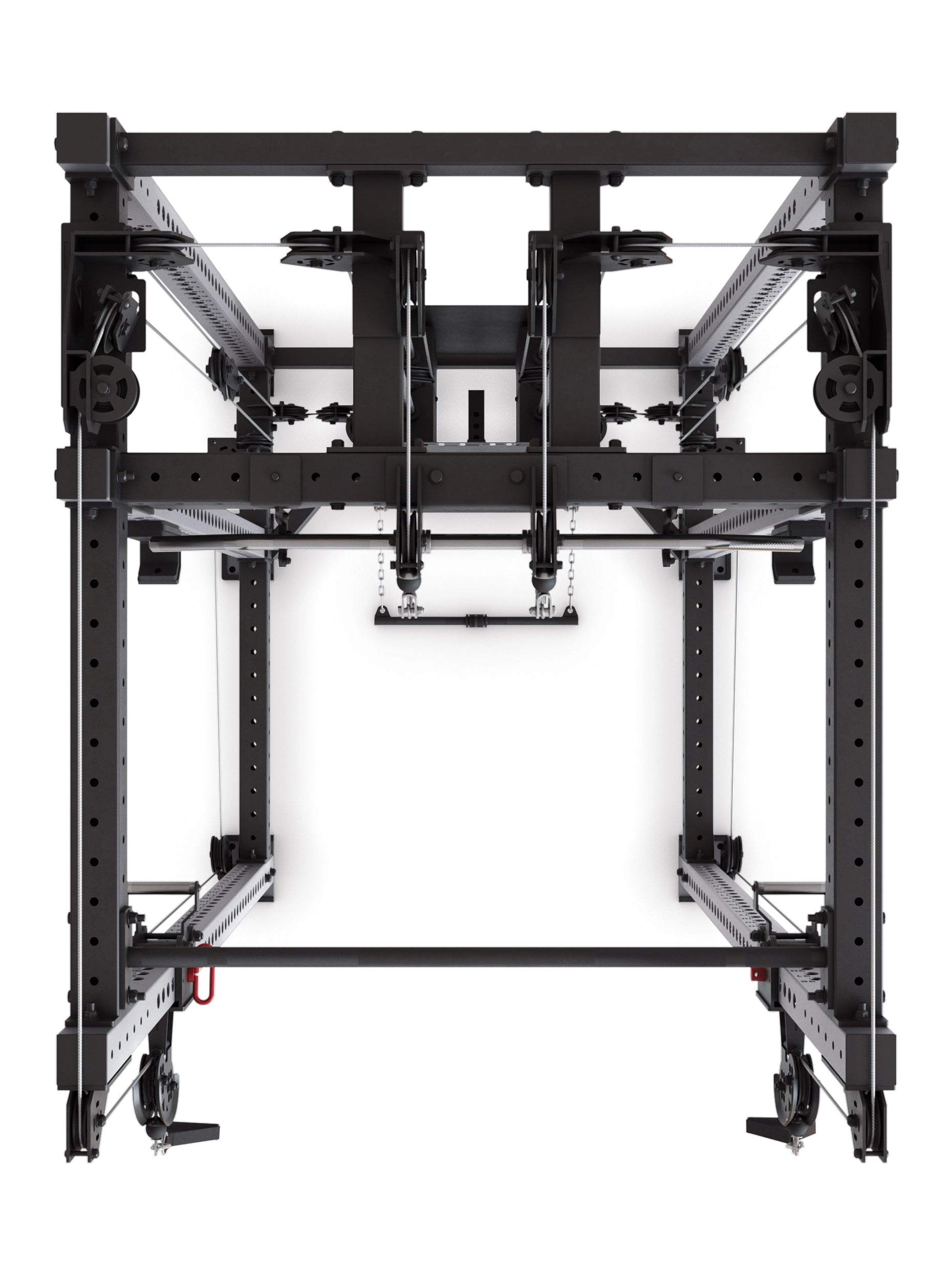 Power Rack R8-Alpha: Squat Rack & Kabelzug | 180kg Steckgewichte für Cable Cross, Latzug, Rudern | Klimmzugstange, J-Hooks | 6-Pfosten