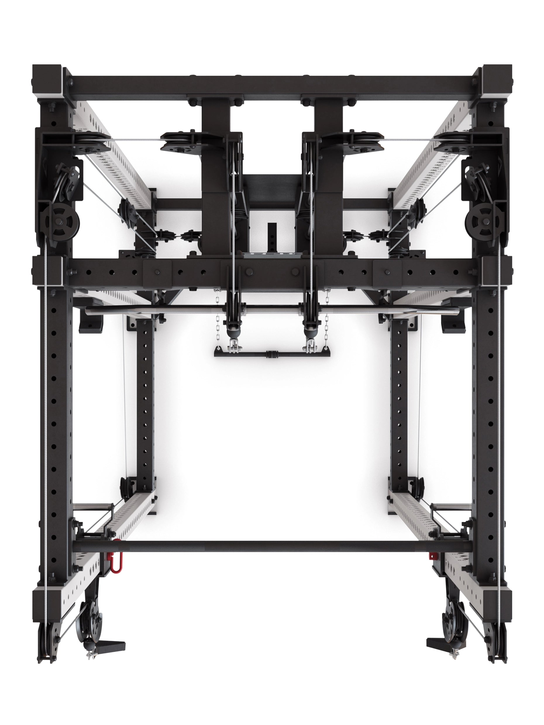 Power Rack R8-Alpha: Squat Rack & Kabelzug | 180kg Steckgewichte für Cable Cross, Latzug, Rudern | Klimmzugstange, J-Hooks | 6-Pfosten