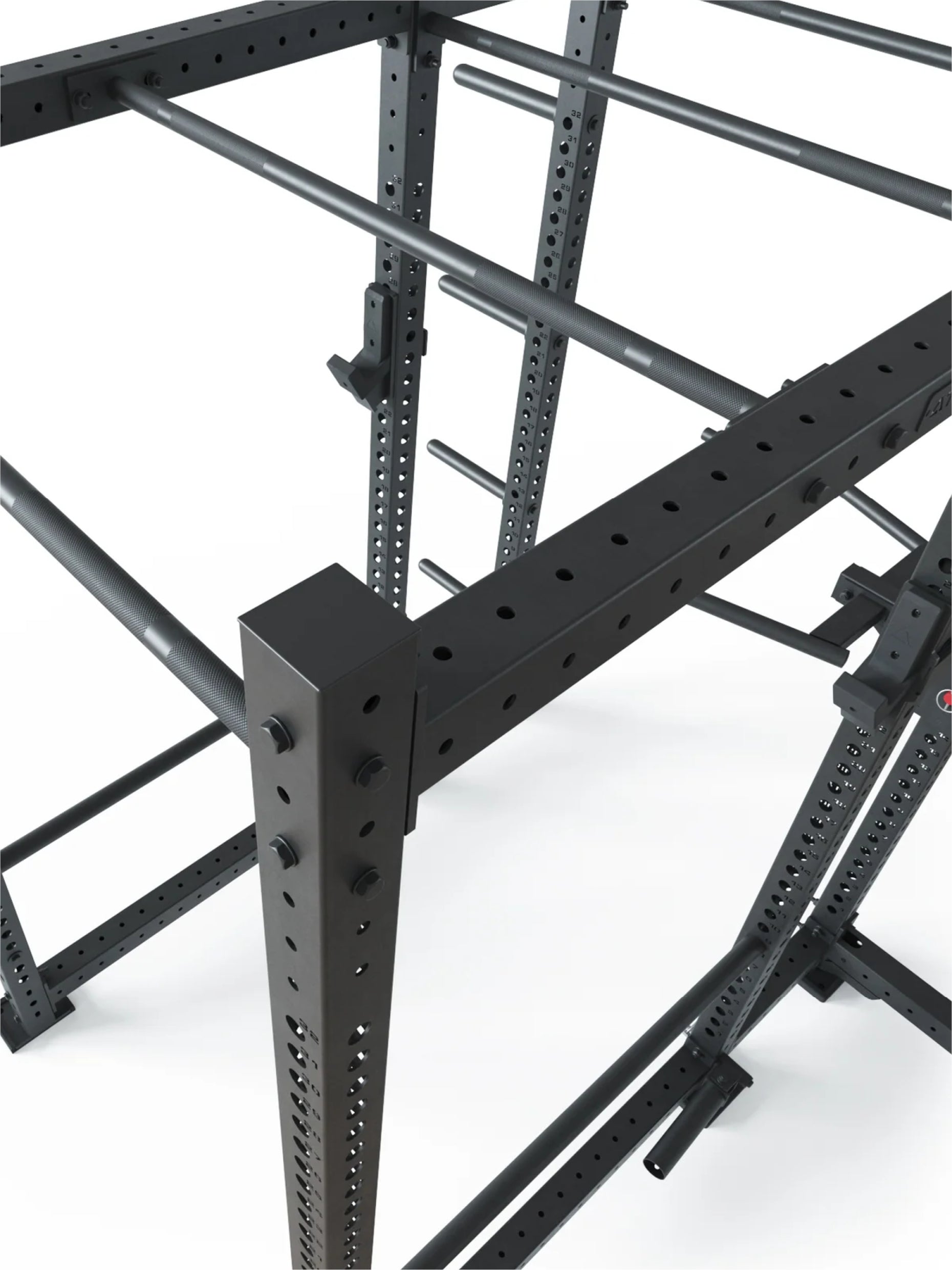 Cable Full Power Rack R8-Raptor: Kabelzug | Sprossenleiter, Dip Station, J-Hooks, 8 Weight Pins, Safeties, Bar Holder, Landmine | Squat Rack | 173x265 cm Fläche | 286kg