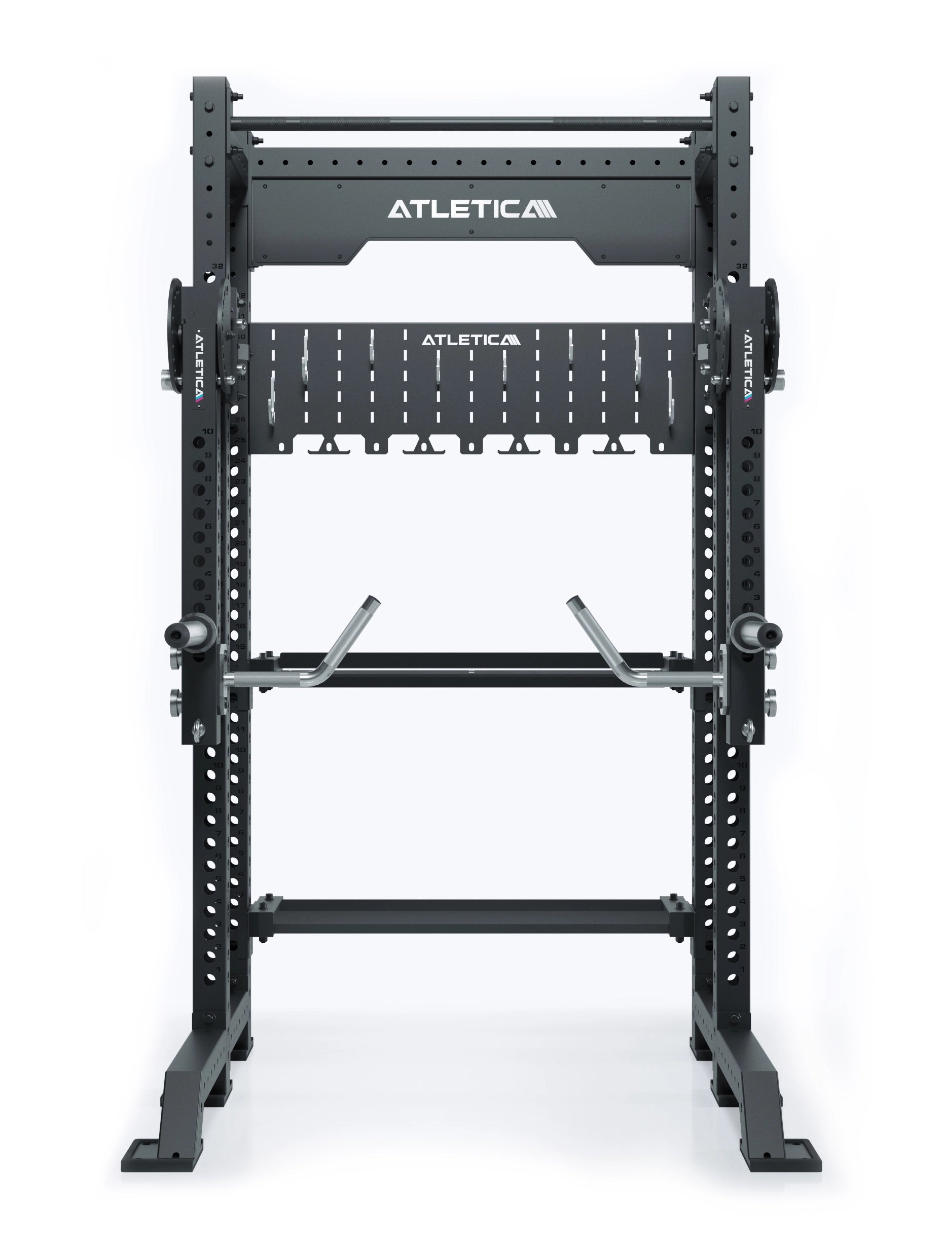ATLETICA_R8_Stereo_Power_Rack_kompakt_mit_Jammer_Arms_und_Storagy_System,