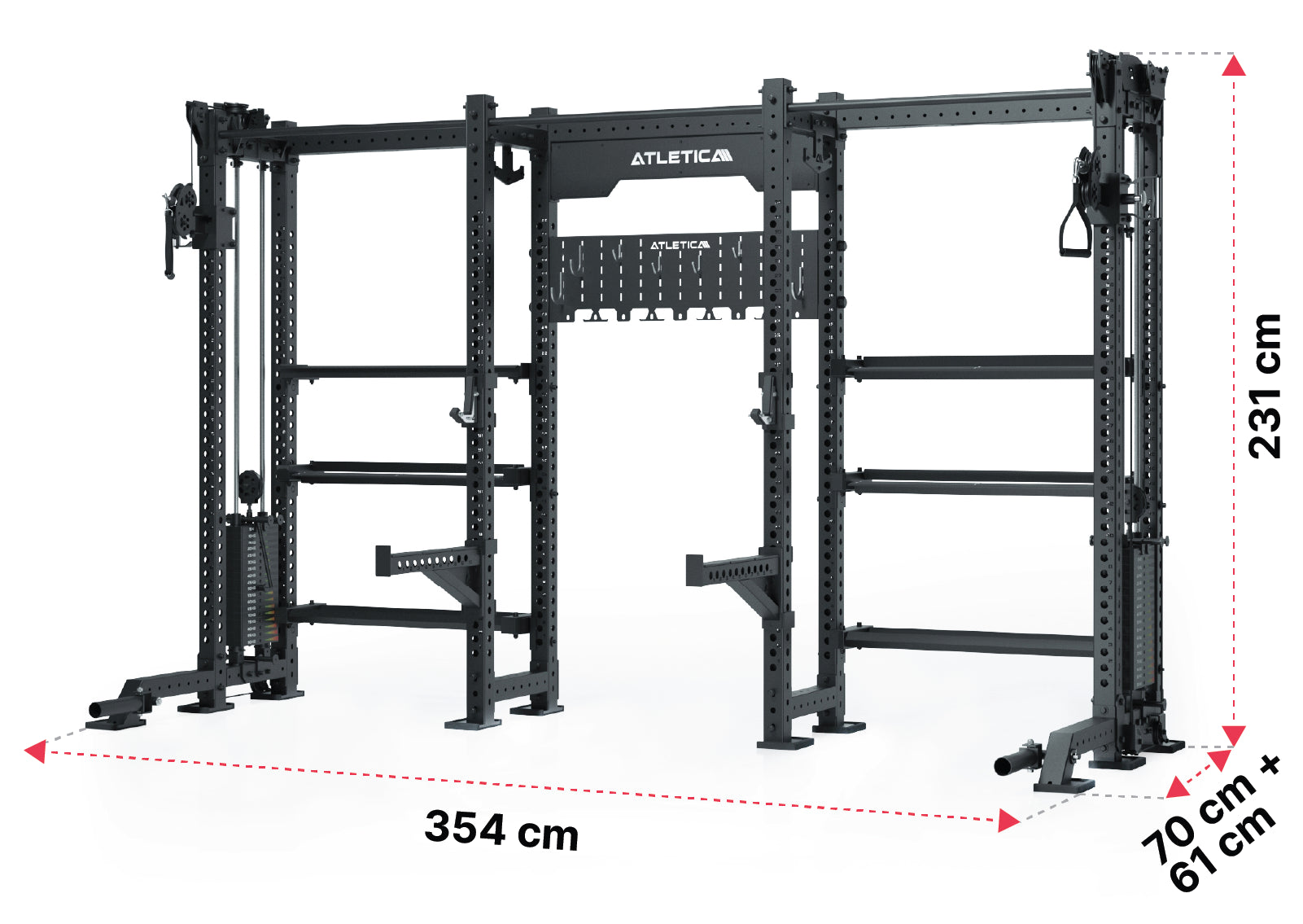 Power Rack R8 Vulture von Atletica: Dimensionen