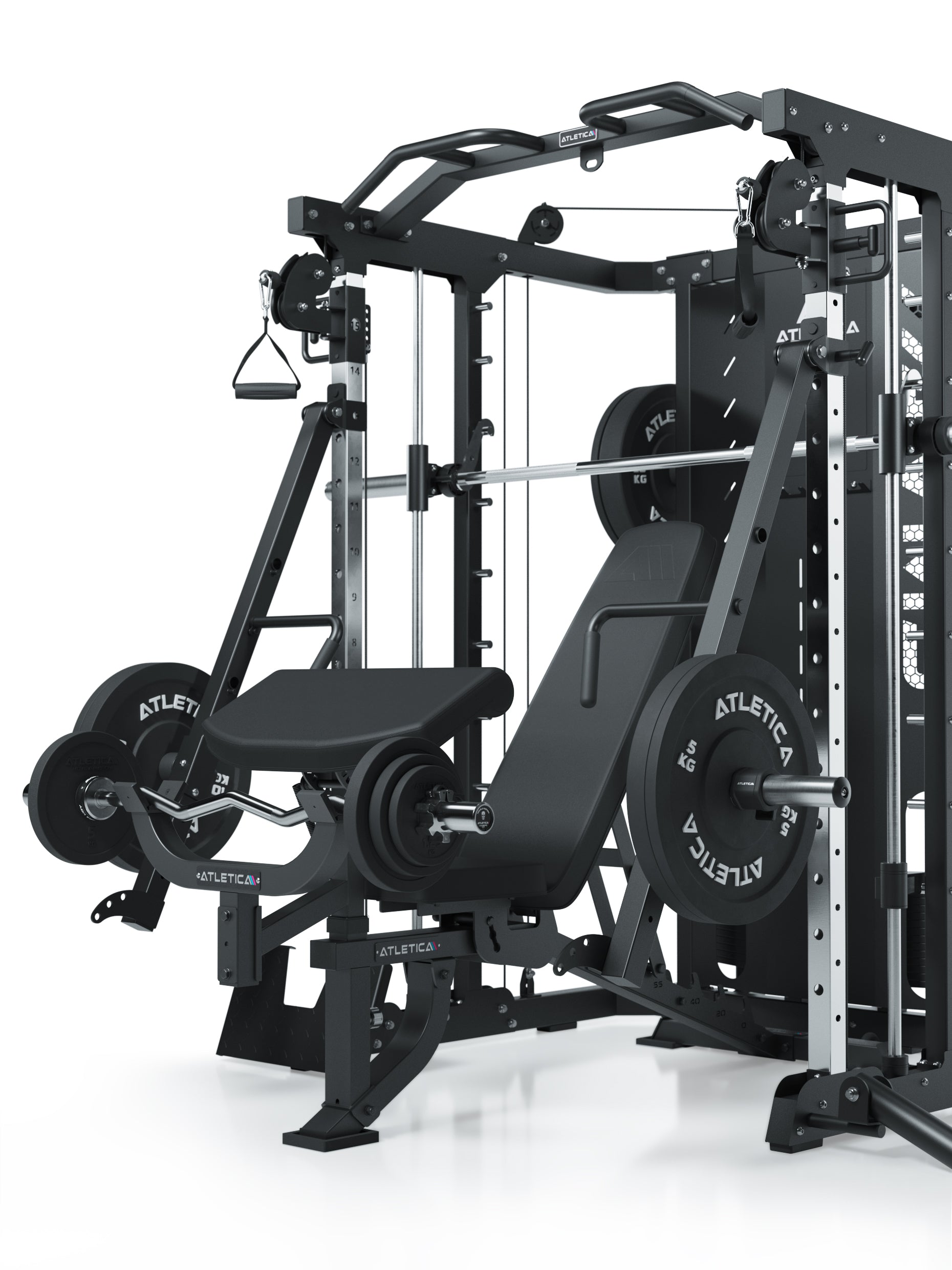 Kraftstation SWAT Target Set mit Multipresse, Hantelbank und Gewichte von Atletica: