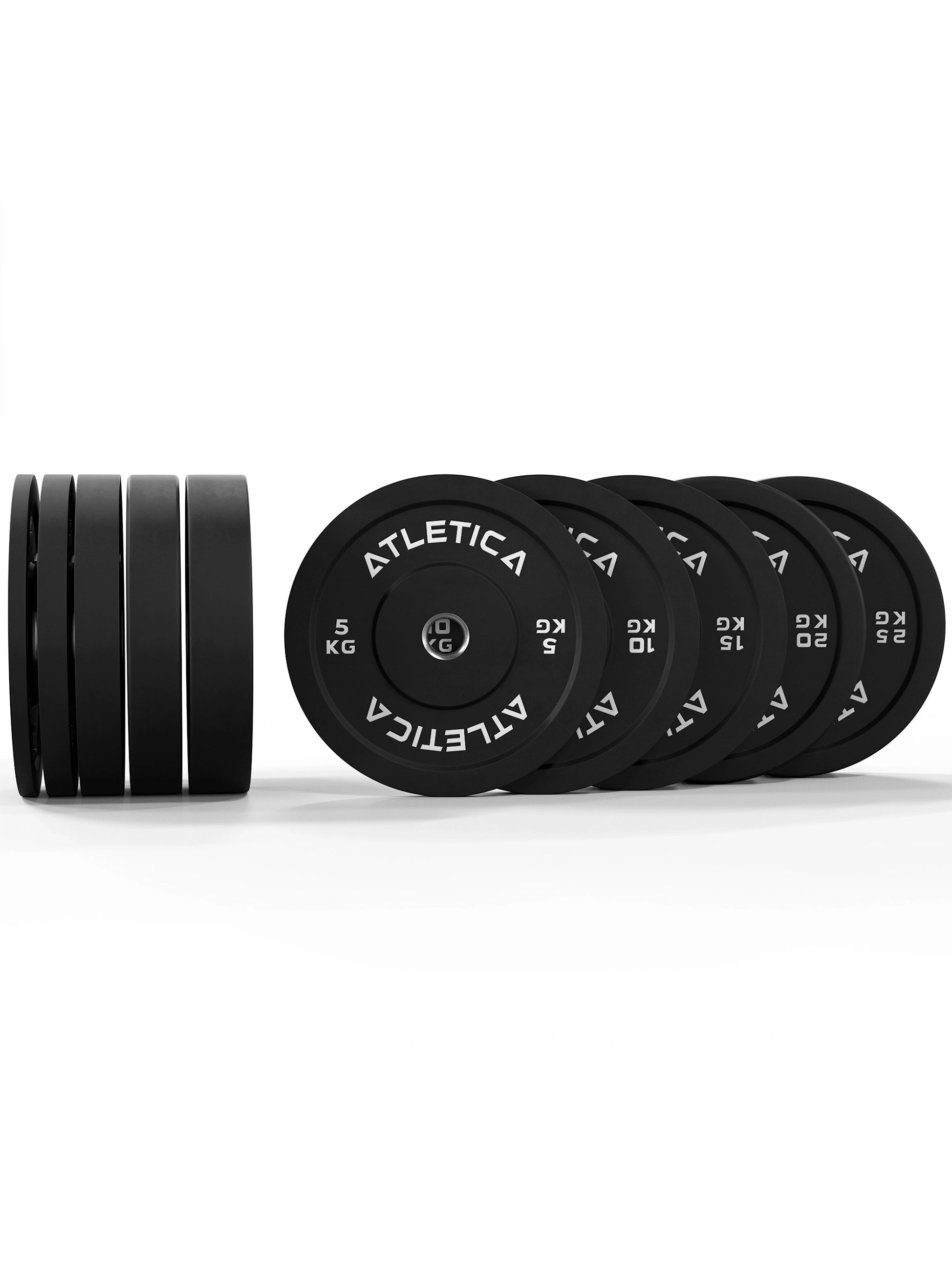 Bumper Plates Gewichte: 150 kg Gewichtsscheiben bestehend aus 2x 5 kg ∣ 2x 10 kg ∣ 2x 15 kg ∣ 2x 20 kg ∣ 2x 25 kg | 50 mm