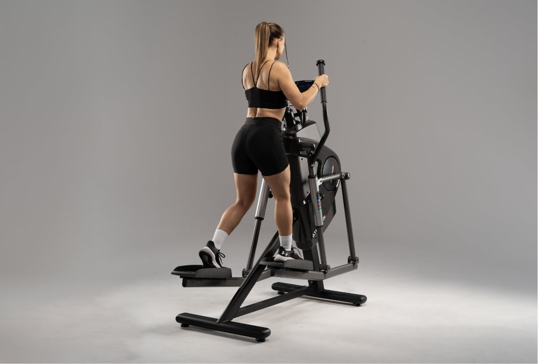 Stride Ergometer: Patentierte dreistufige Schrittlängenverstellung 