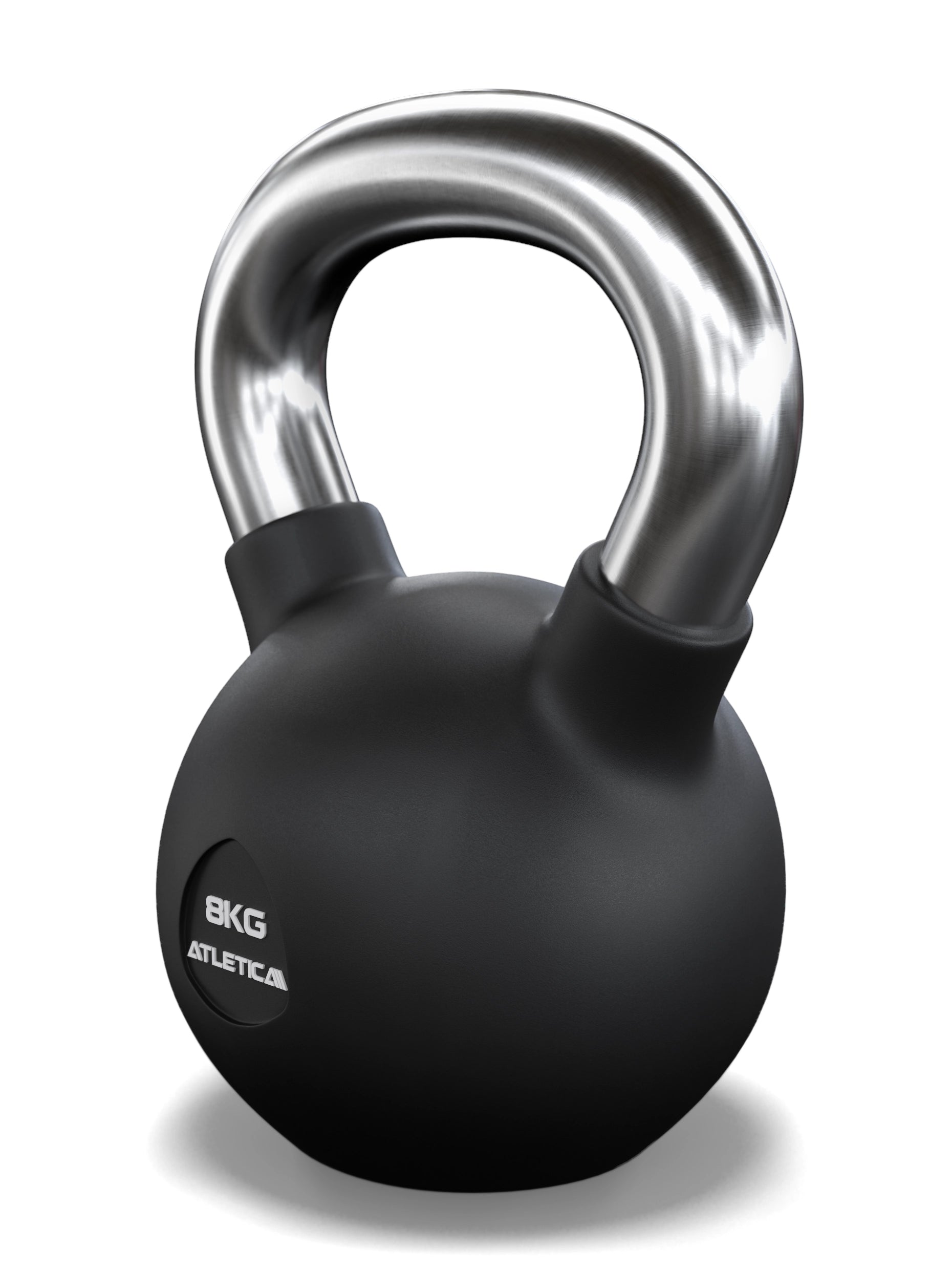 Gummierte Kugelhantel mit mattem Chromgriff | Hochwertige Stahllegierung | Studioqualität I Dezentes Logo | Funktionelles Ganzkörpertraining