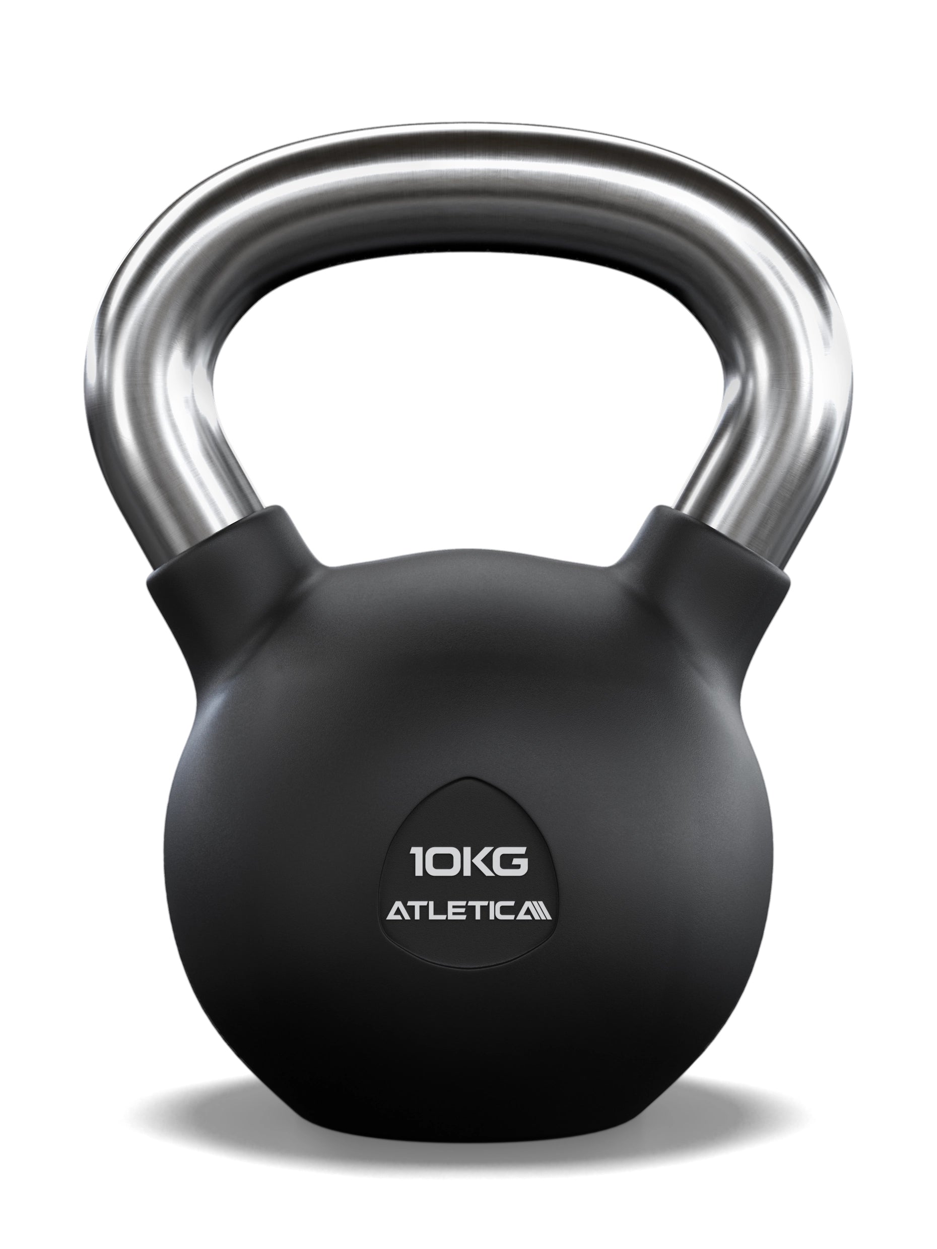 Gummierte Kugelhantel mit mattem Chromgriff | Hochwertige Stahllegierung | Studioqualität I Dezentes Logo | Funktionelles Ganzkörpertraining