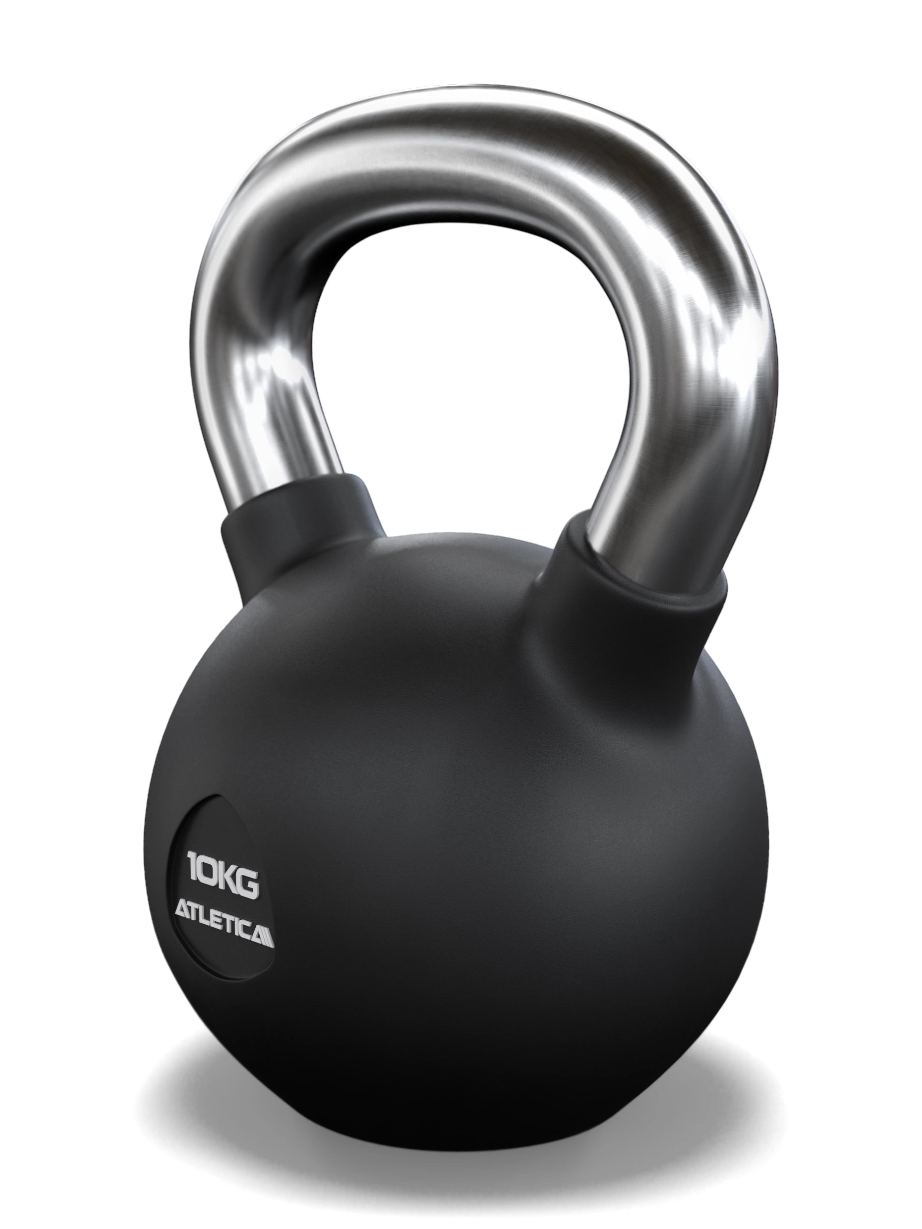 Gummierte Kugelhantel mit mattem Chromgriff | Hochwertige Stahllegierung | Studioqualität I Dezentes Logo | Funktionelles Ganzkörpertraining