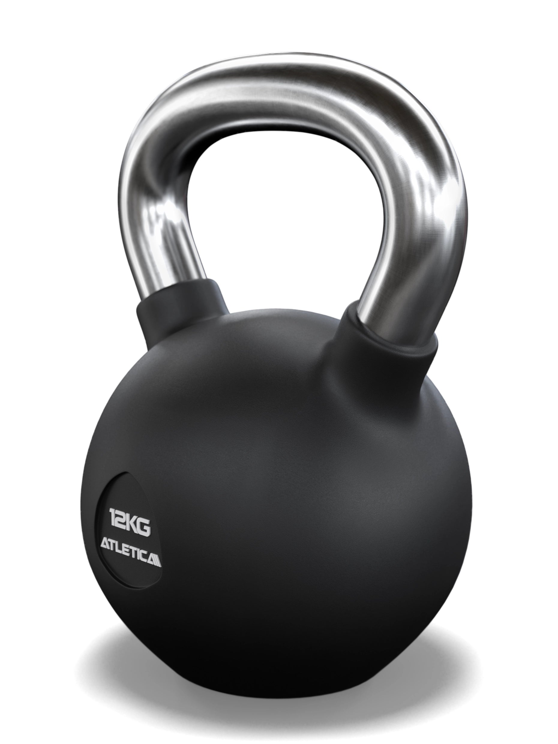 Gummierte Kugelhantel mit mattem Chromgriff | Hochwertige Stahllegierung | Studioqualität I Dezentes Logo | Funktionelles Ganzkörpertraining