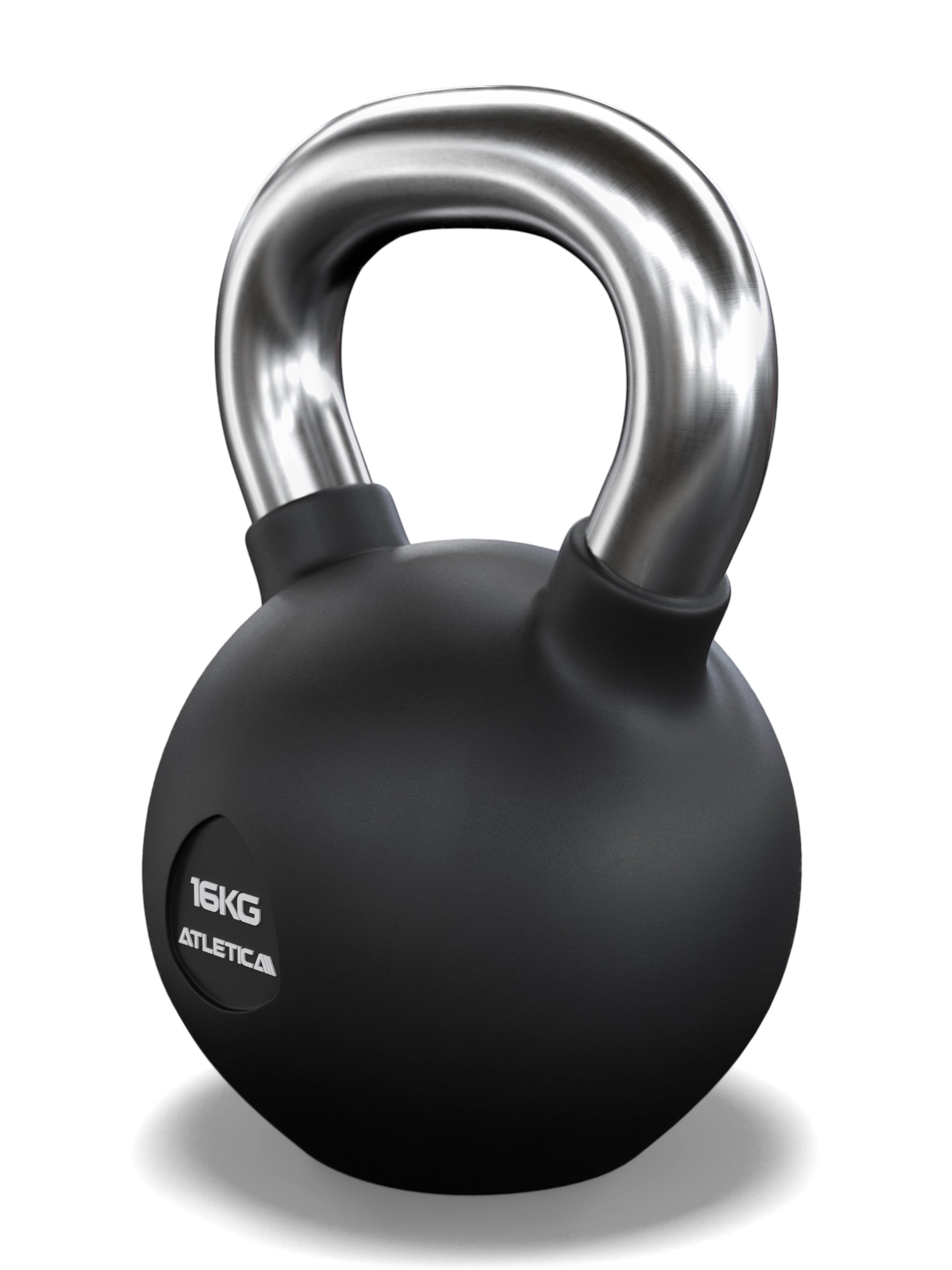 Gummierte Kugelhantel mit mattem Chromgriff | Hochwertige Stahllegierung | Studioqualität I Dezentes Logo | Funktionelles Ganzkörpertraining