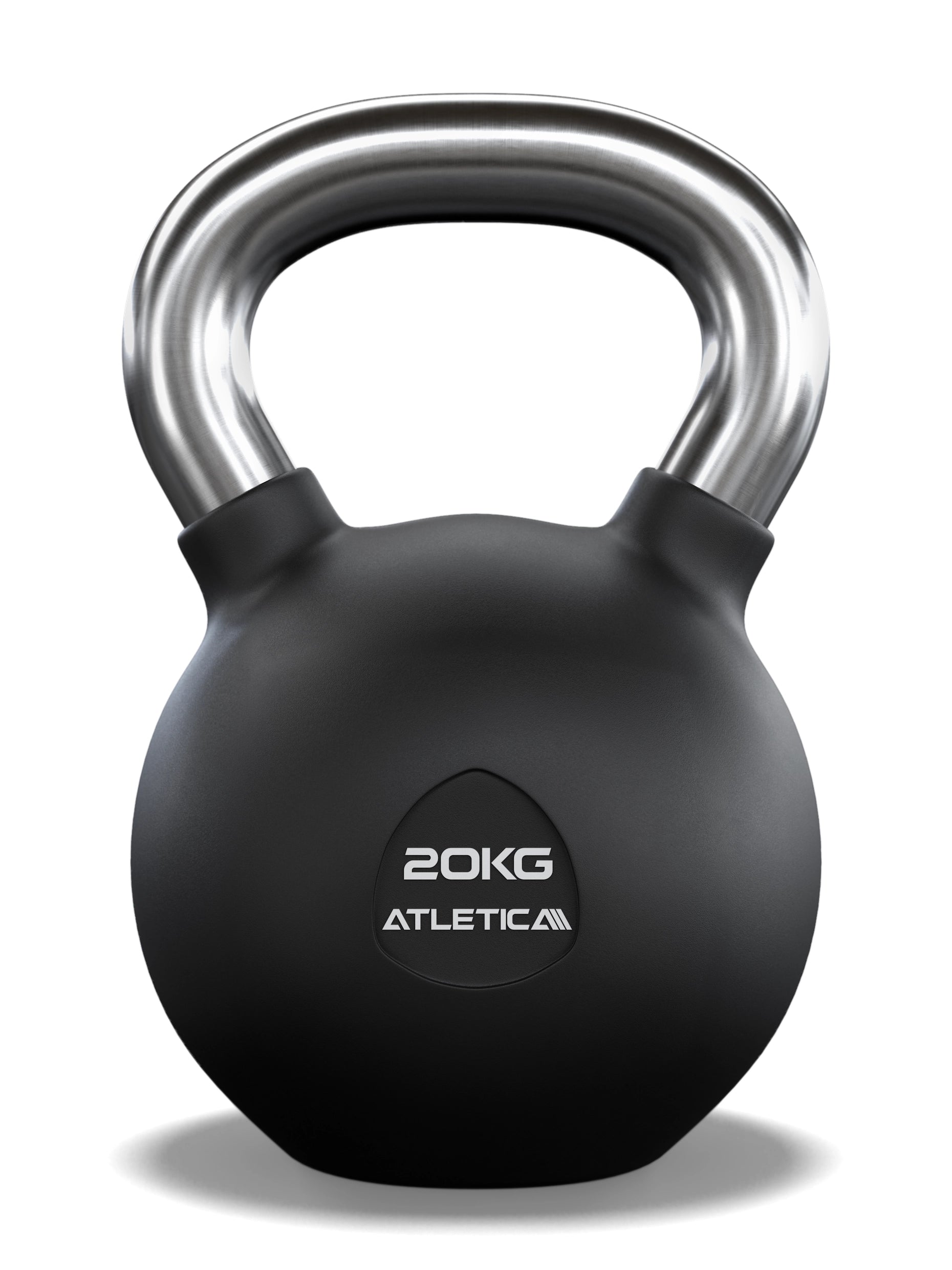 Gummierte Kugelhantel mit mattem Chromgriff | Hochwertige Stahllegierung | Studioqualität I Dezentes Logo | Funktionelles Ganzkörpertraining