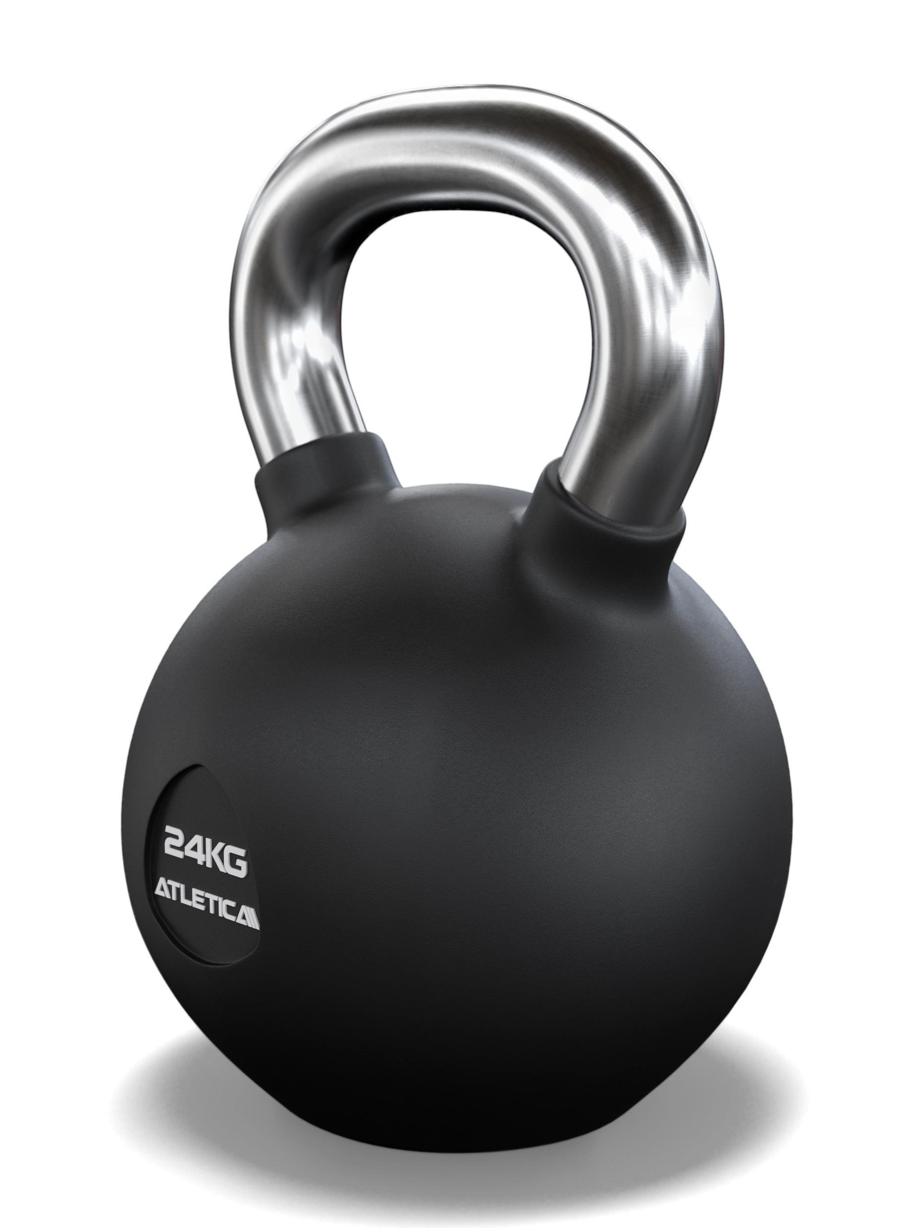 Gummierte Kugelhantel mit mattem Chromgriff | Hochwertige Stahllegierung | Studioqualität I Dezentes Logo | Funktionelles Ganzkörpertraining