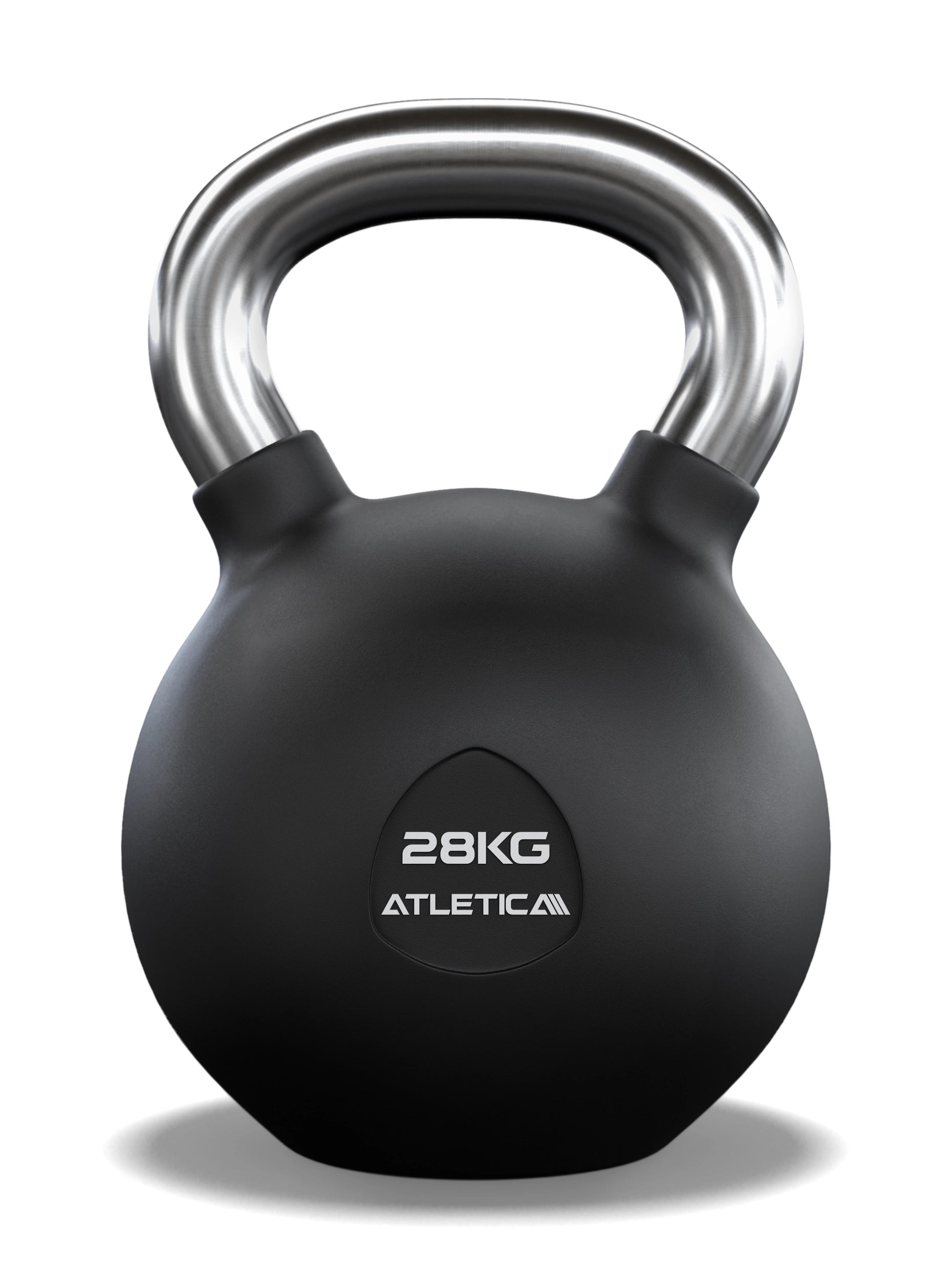 Gummierte Kugelhantel mit mattem Chromgriff | Hochwertige Stahllegierung | Studioqualität I Dezentes Logo | Funktionelles Ganzkörpertraining