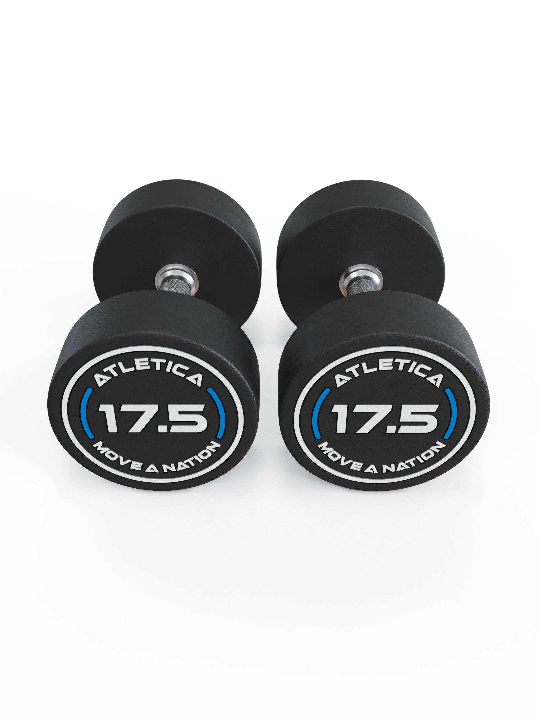 Gewichte: Rundhanteln, Polyurethan Rundhanteln (Paar)- Gerader Griff mit Hartchrom | CNC gefräster Stahlkern | Paarweise von 2.5 bis 60kg, 